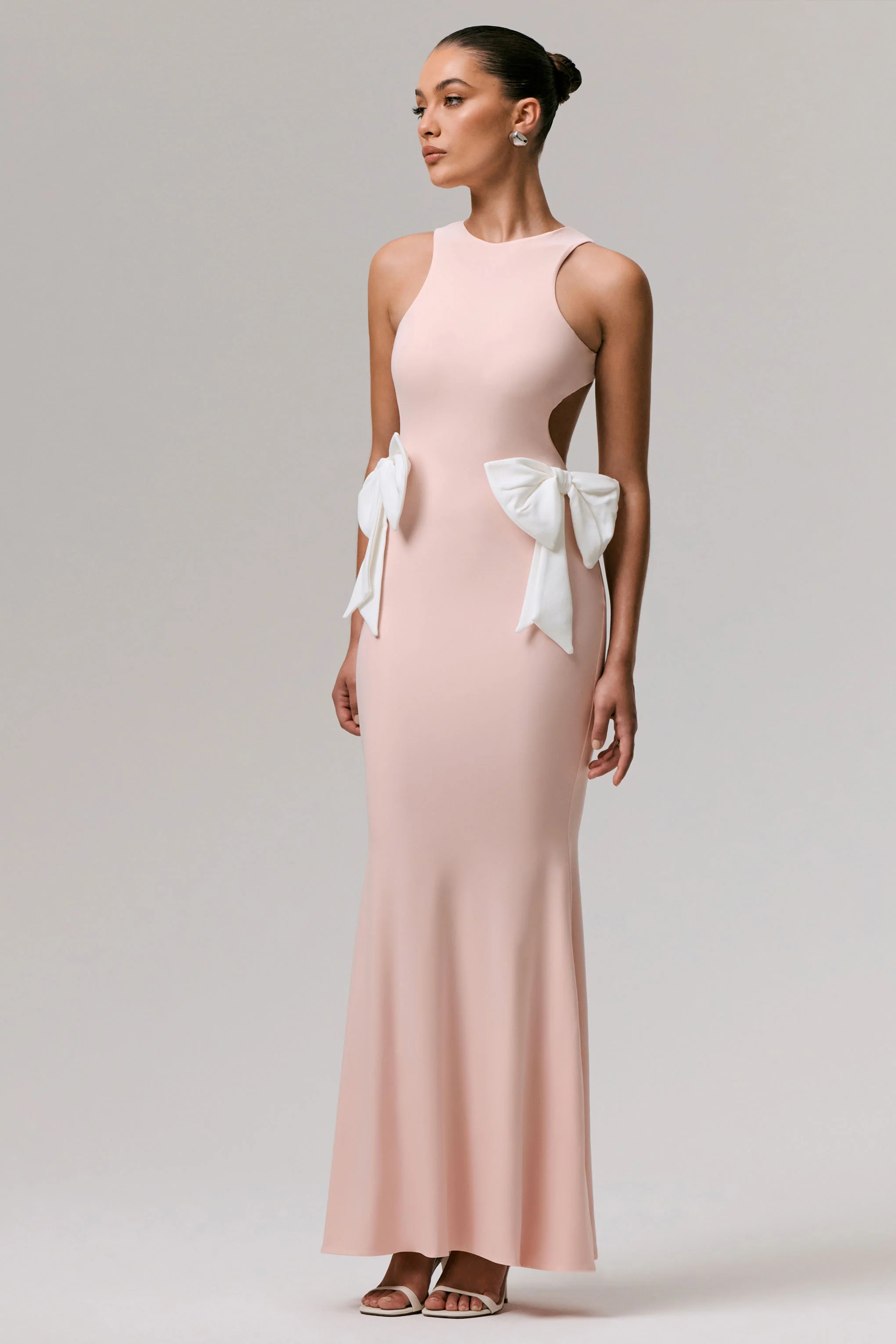 By Your Side | Pink Cut-Out Maxi Dress With Bows