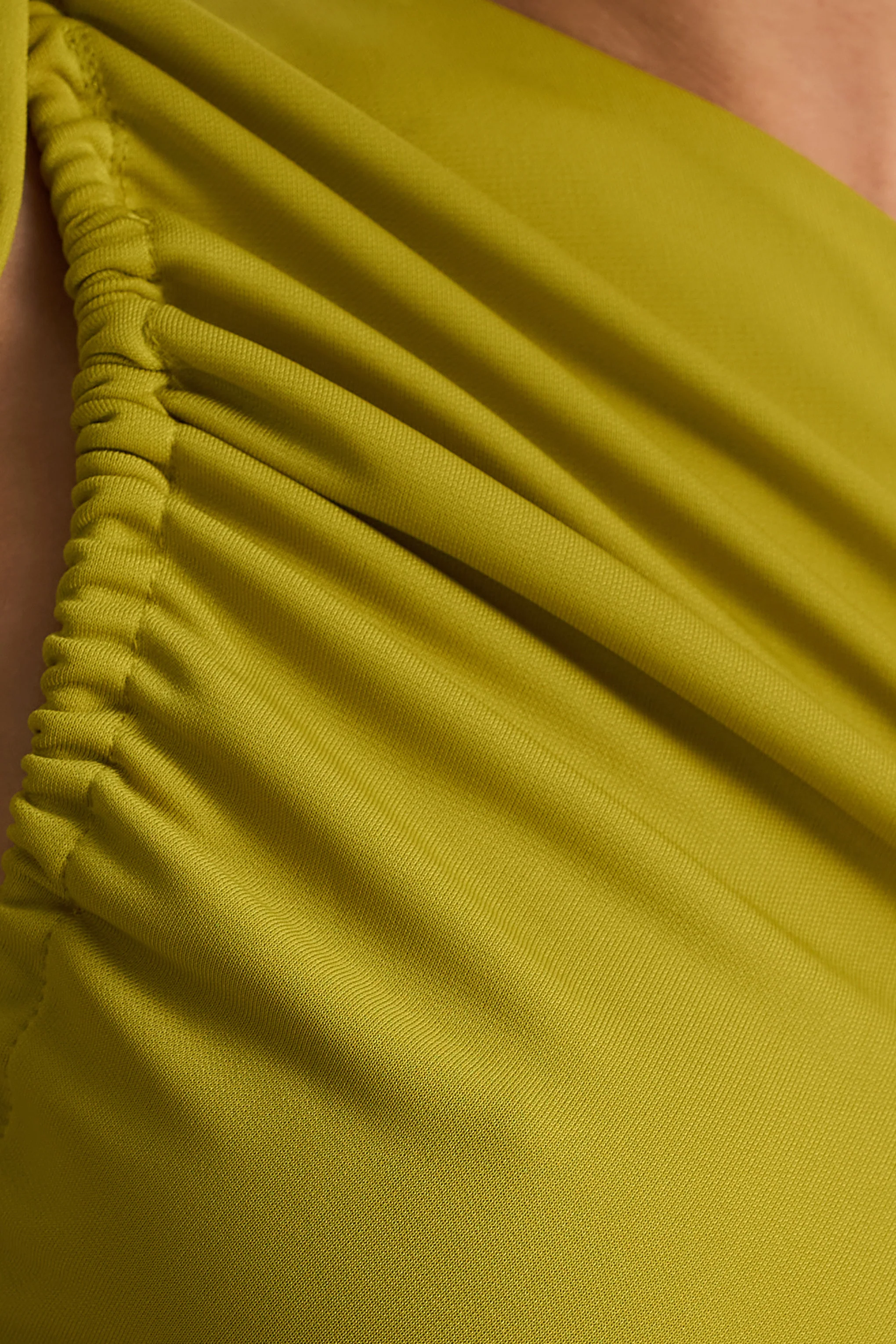 Bella | Green Asymmetric Top With Ruched Detail