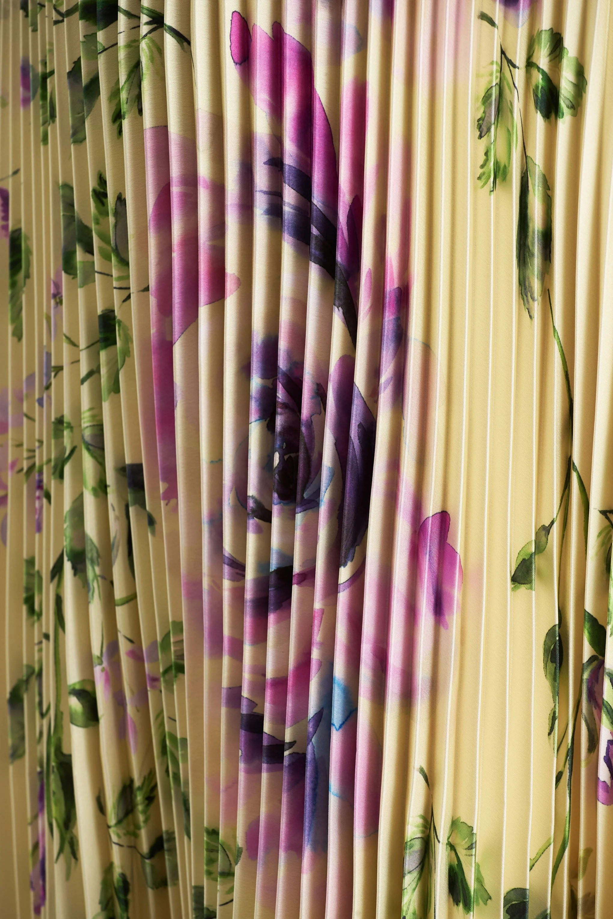 Bergamot | Lemon Rose Print Satin Sweetheart Maxi Dress