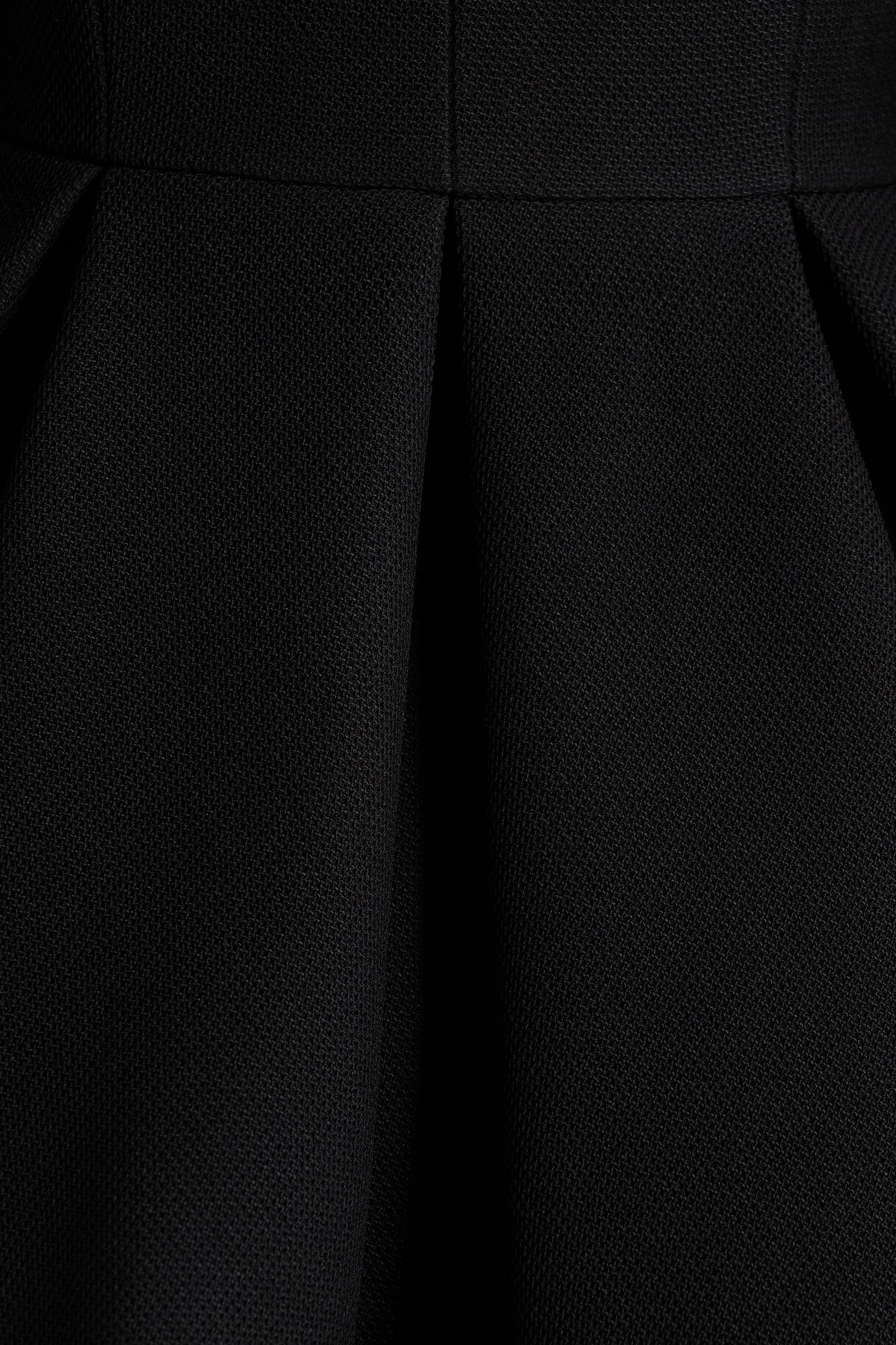 Kat | Black Plunge-Neck Tailored Mini Dress