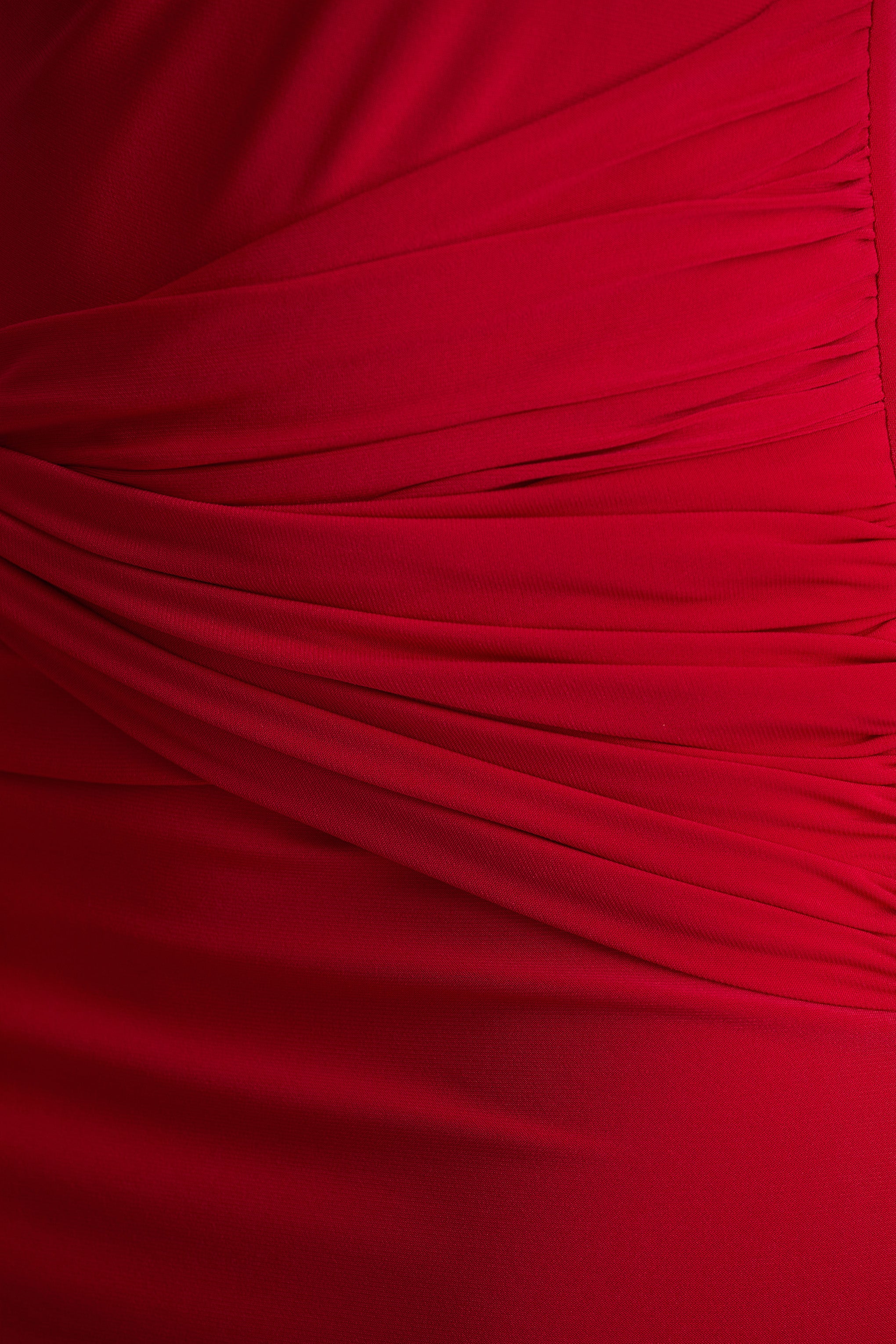 Neile | Red Crew-Neck Maxi Dress With Cut-Out and Sash Details