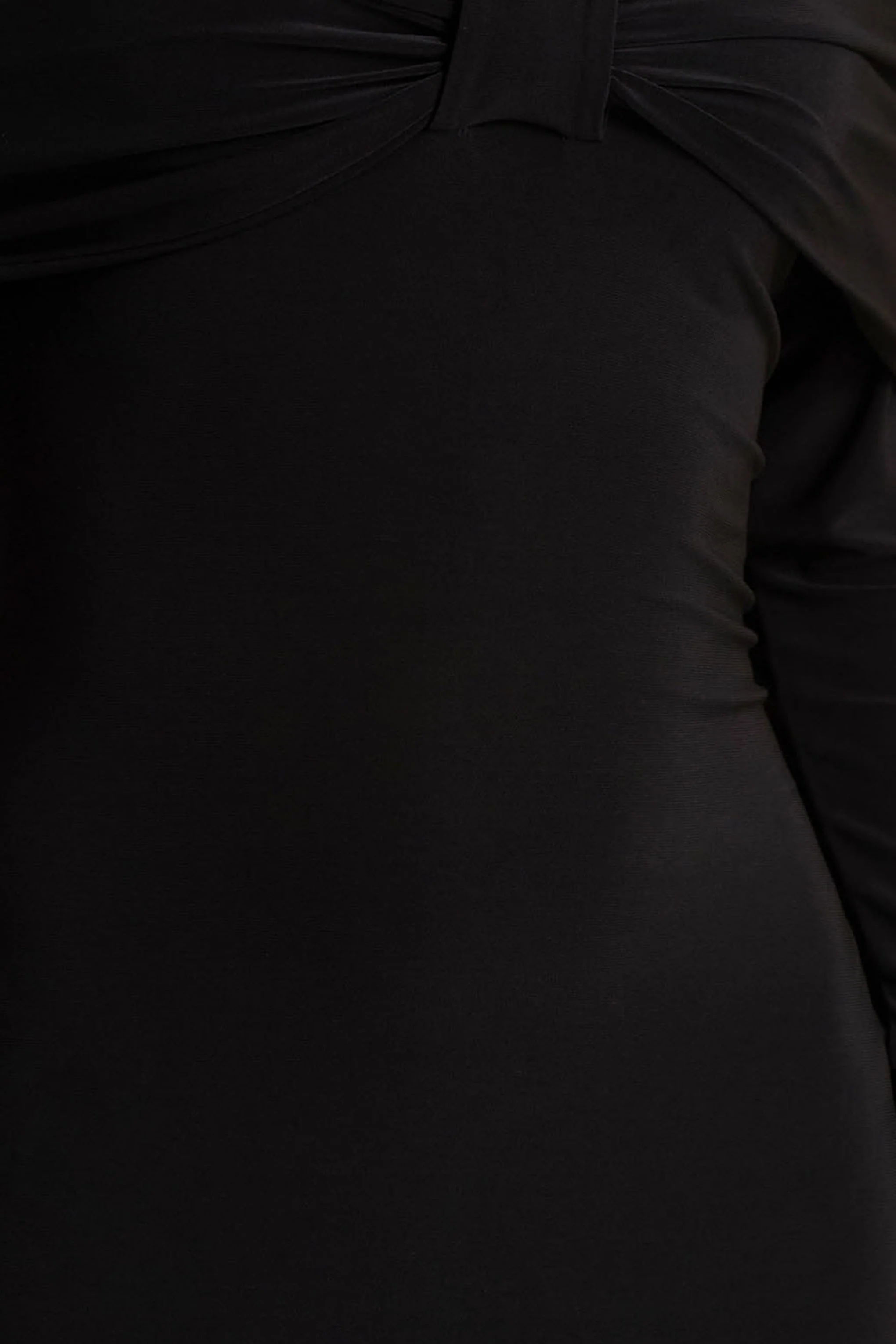 Spark | Black Bardot-Neck Midi Dress With Bow Detail