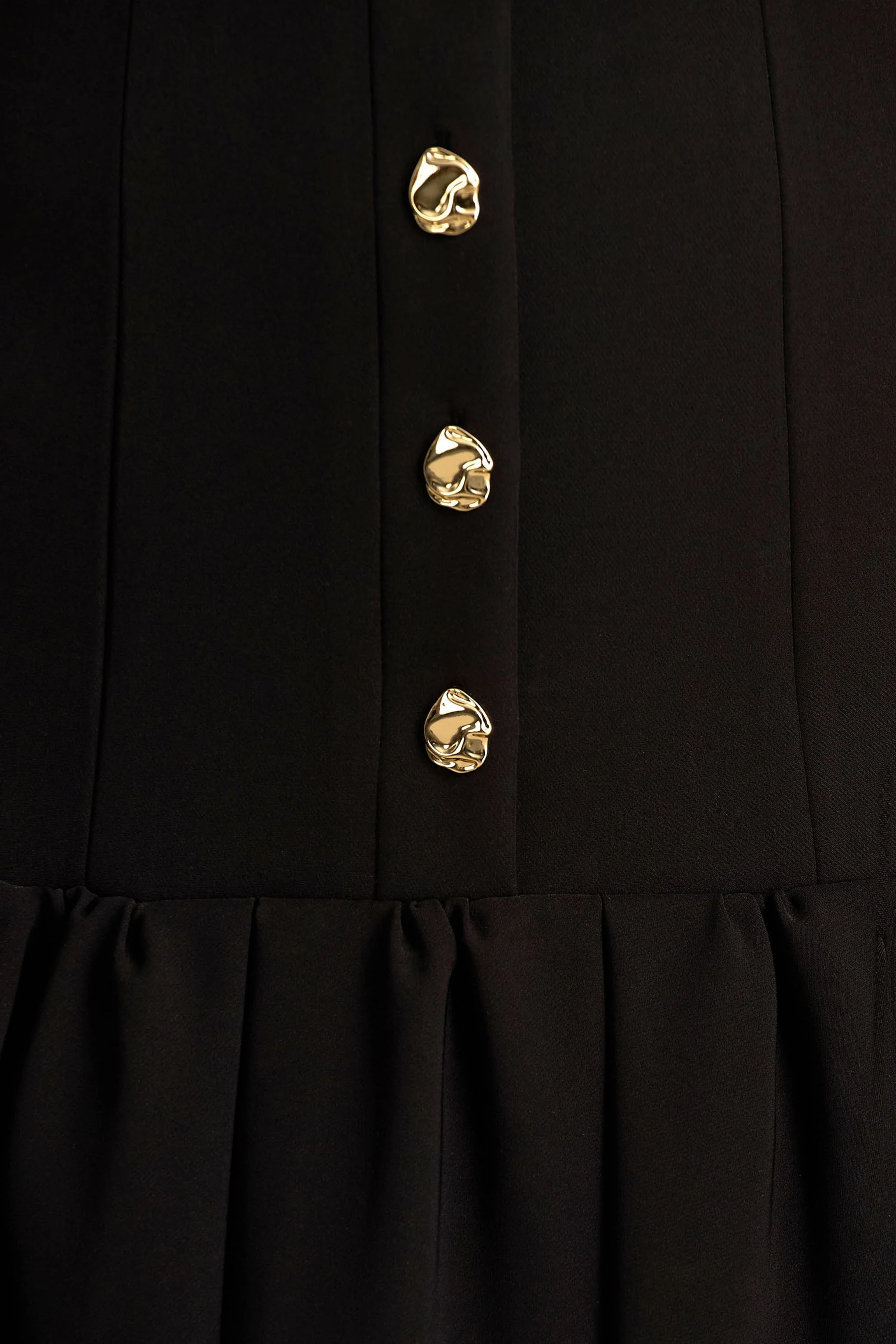 Briella | Black Bandeau Maxi Dress With Gold-Button Detailing