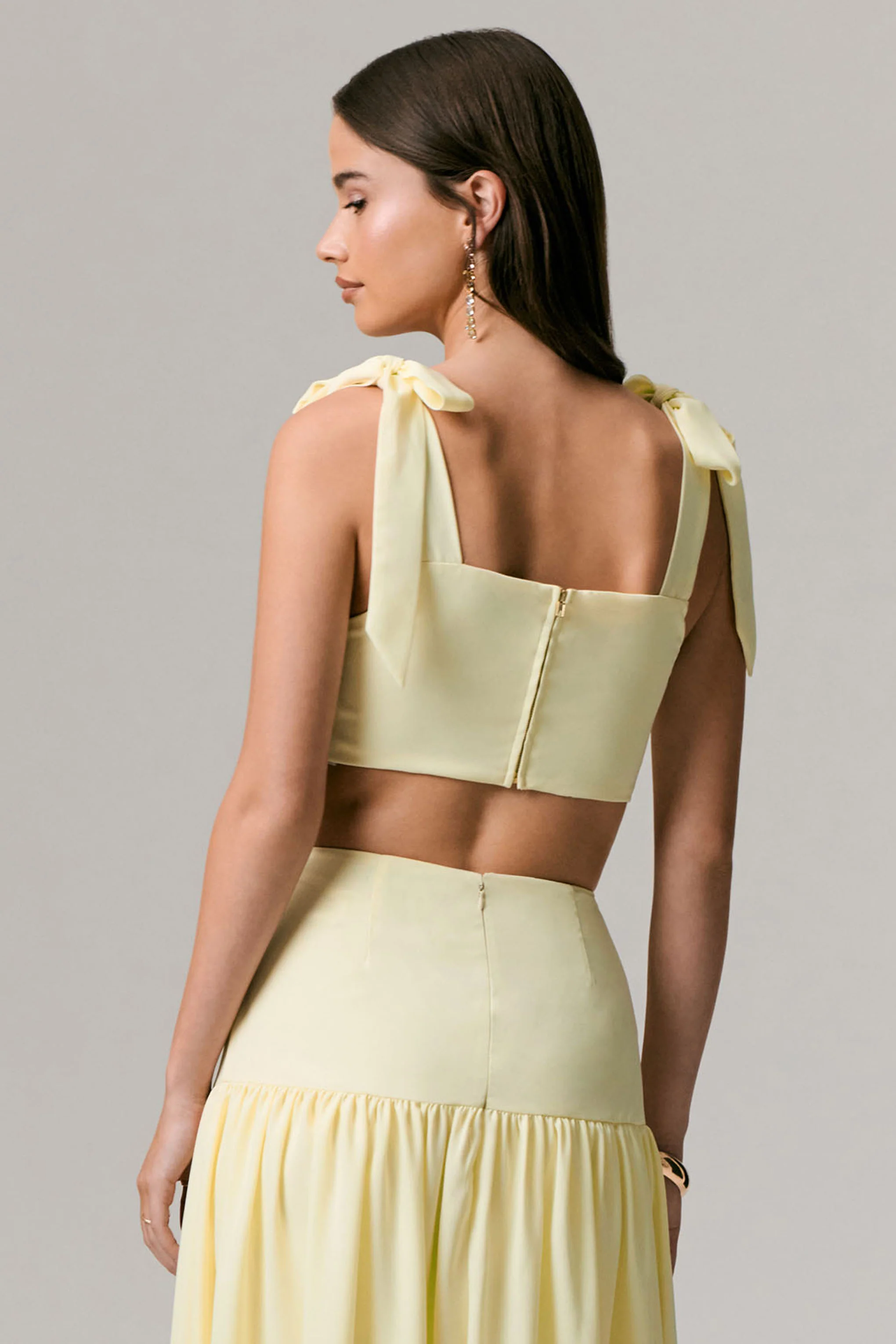 Elodie | Lemon Tie-Strap Crop Top