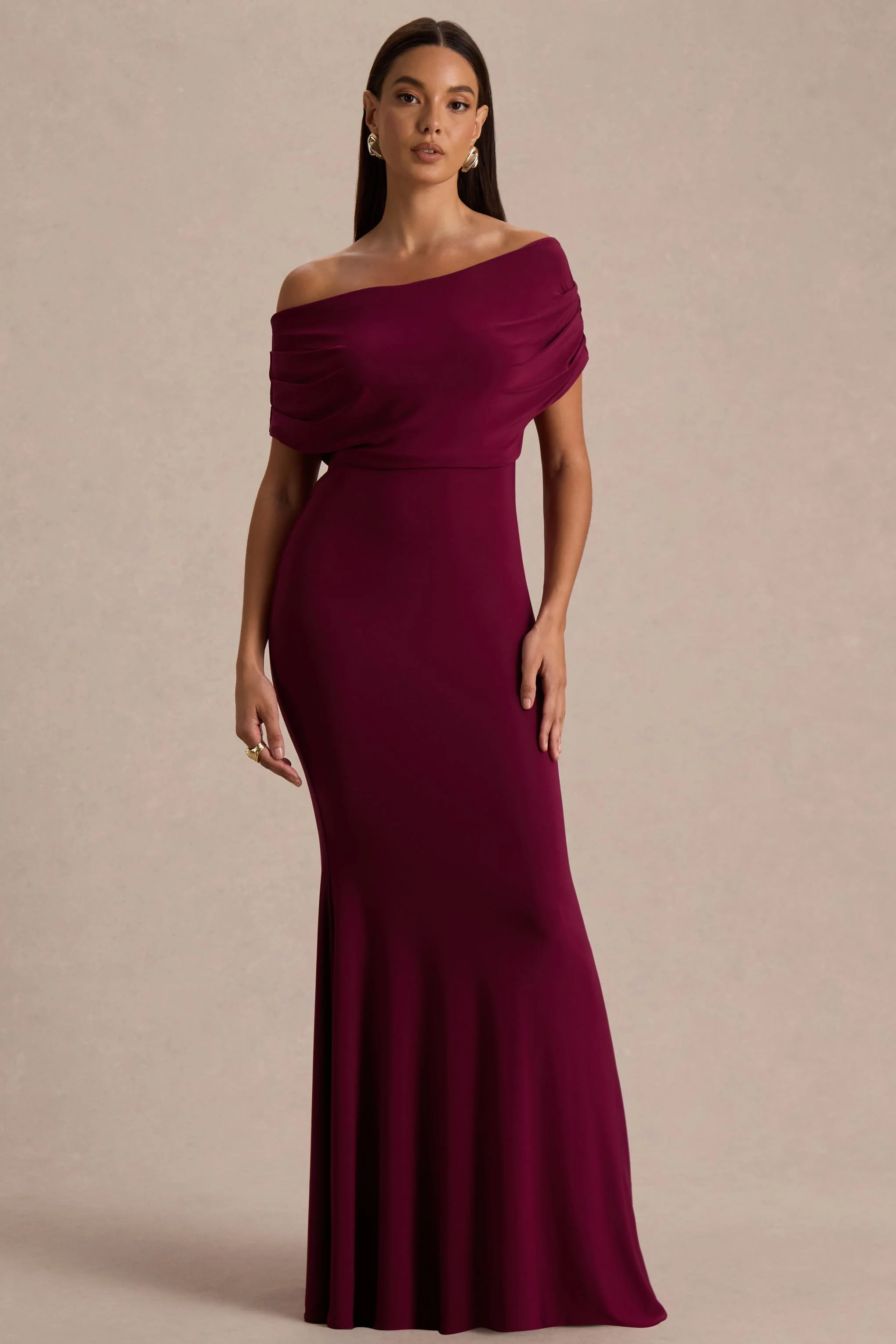 Bowden | Berry Bardot Maxi Dress