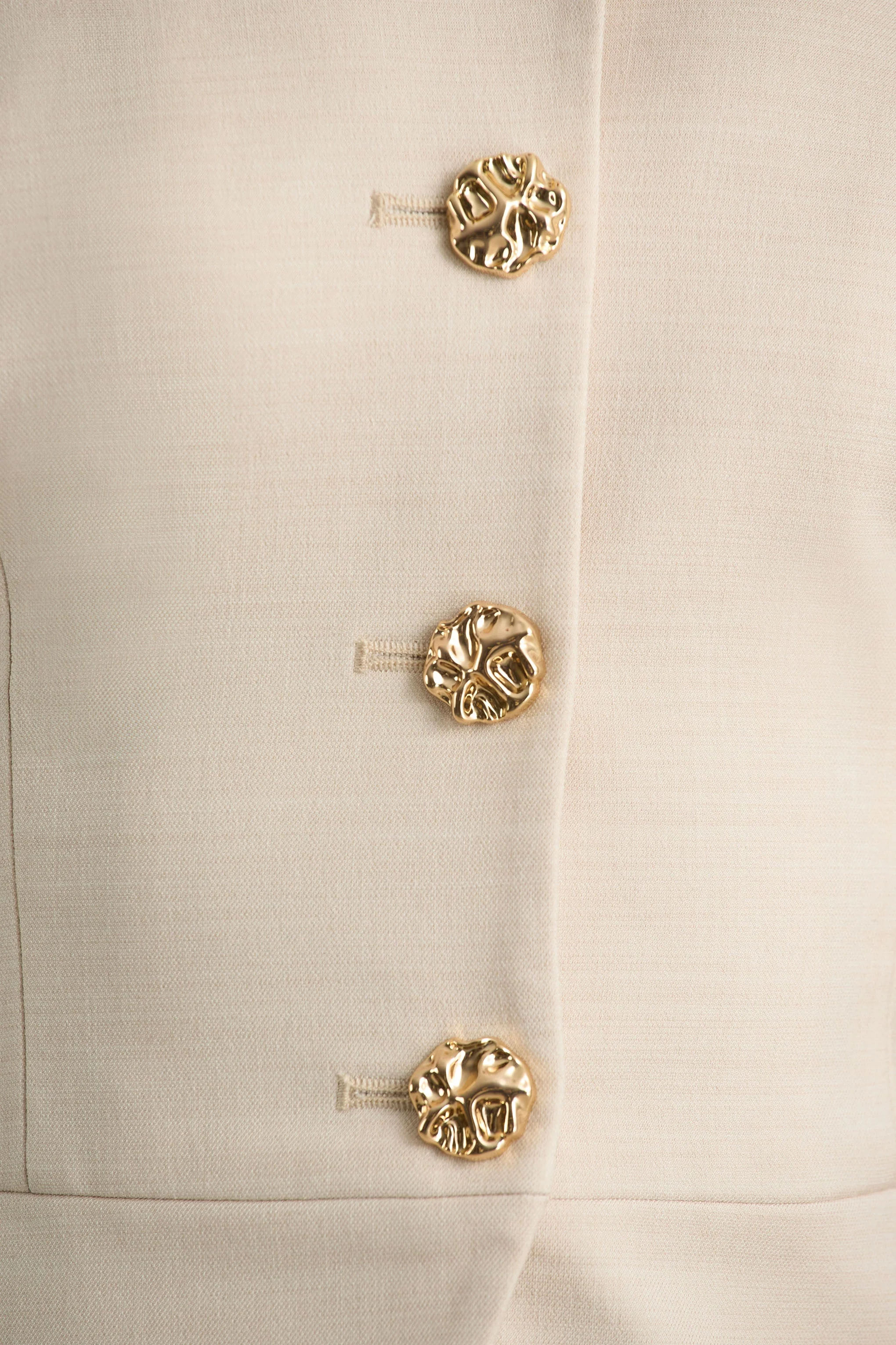 Cadence | Nude Halter-Neck Tailored Top