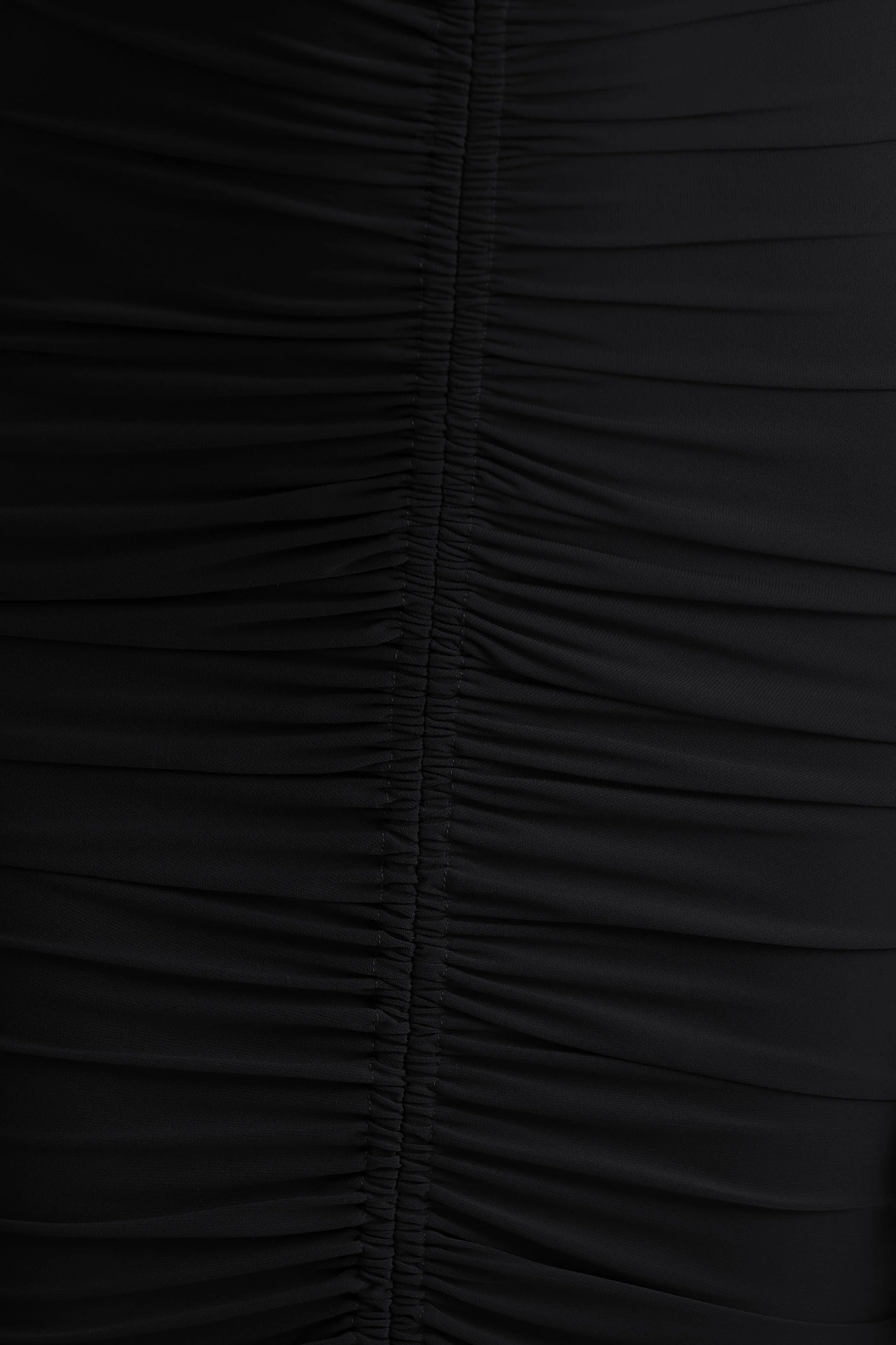 Jewel | Black Plunge-Neck Maxi Dress With Front Split and Ruched Detailing