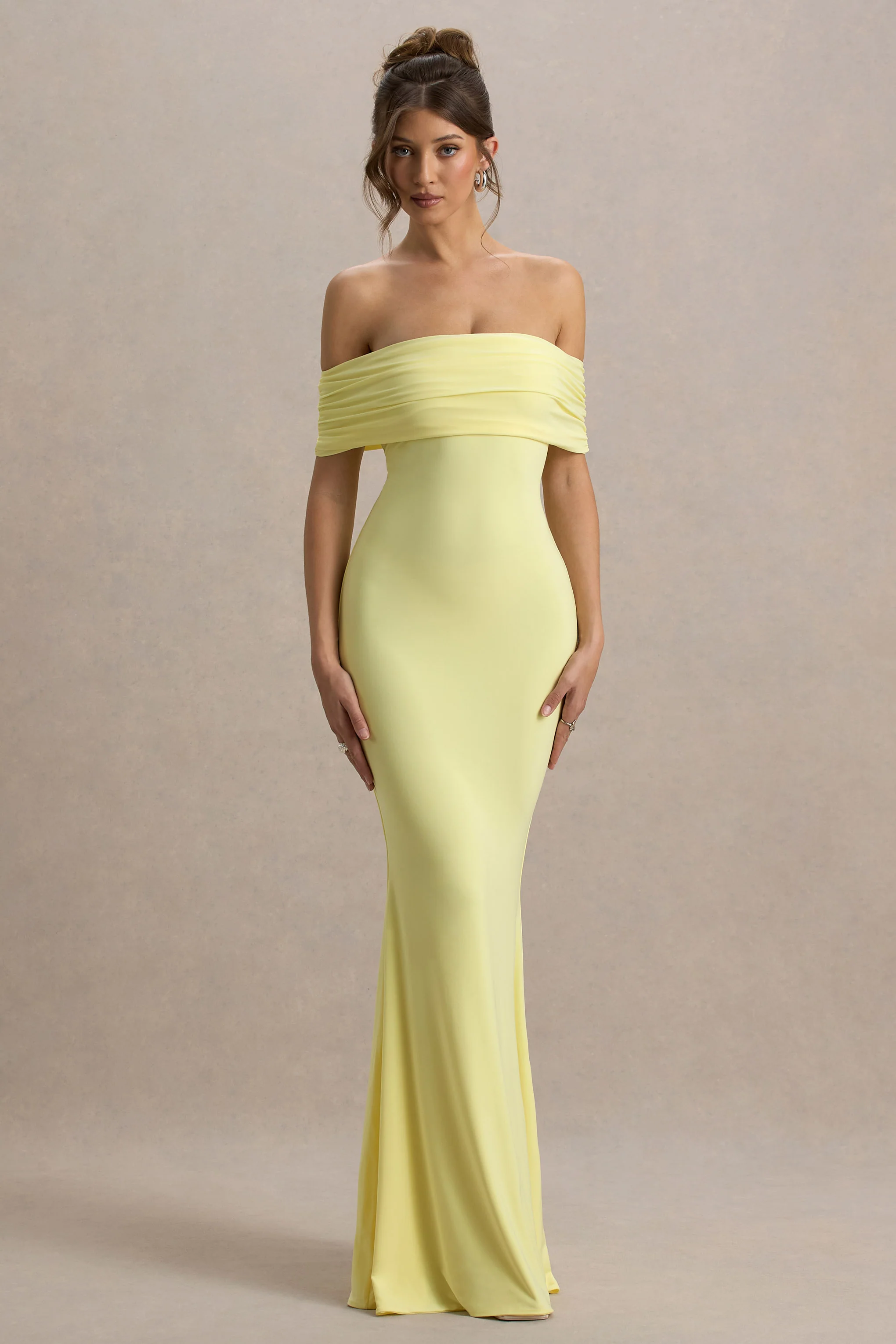 Cloe | Yellow Bardot Maxi Dress
