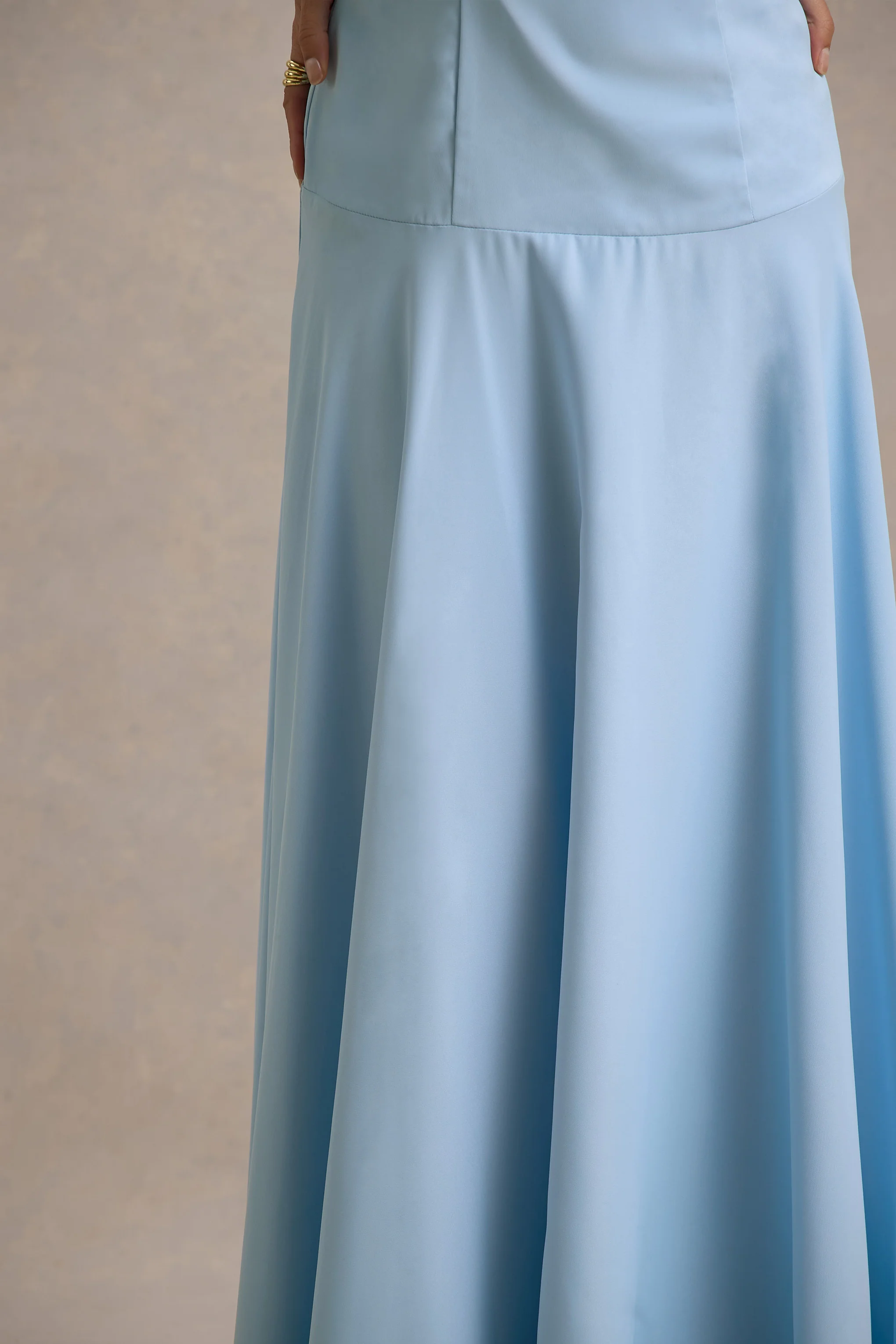 Ginevra | Powder Blue Halter-Neck Slip Maxi Dress