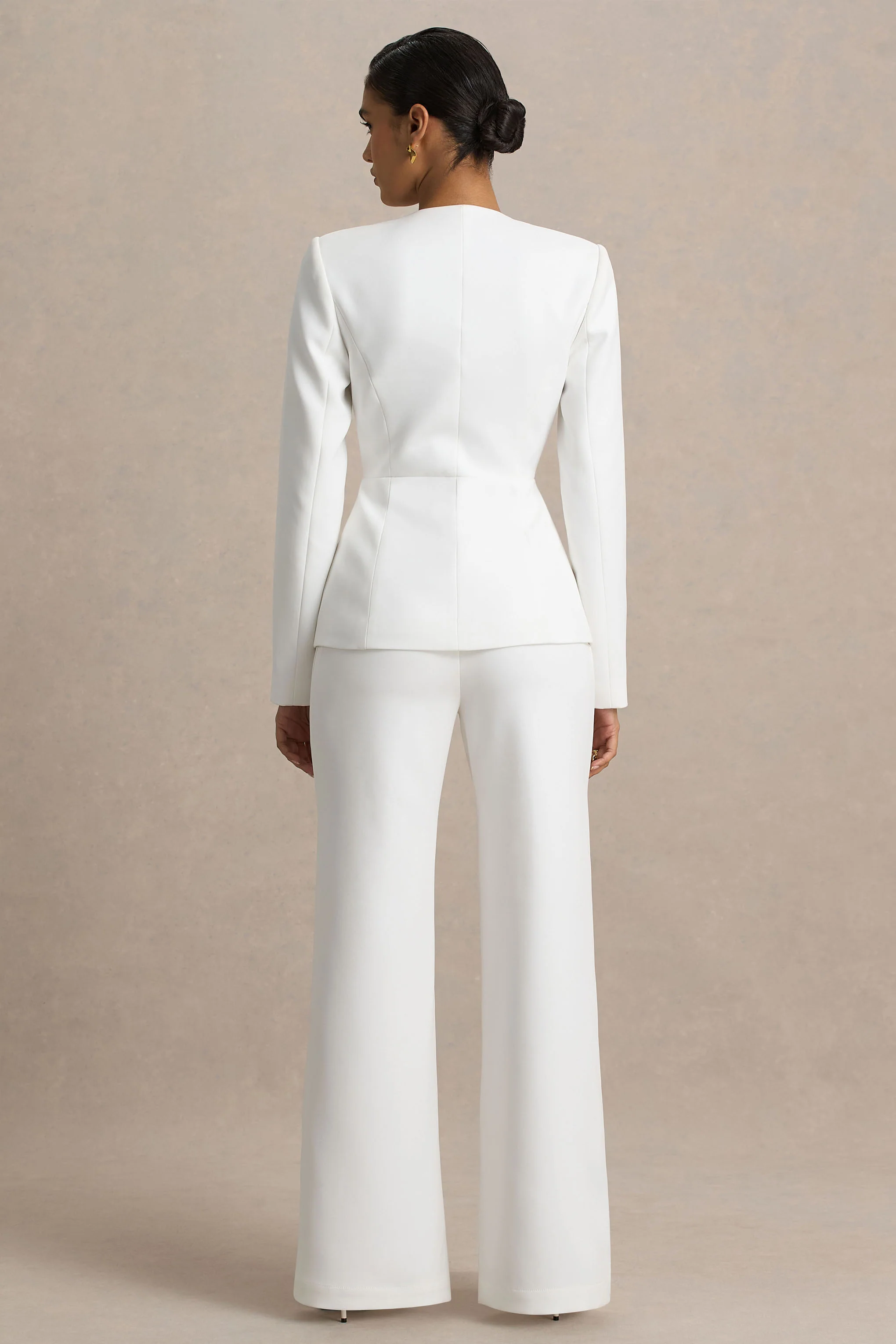 Silvia | White Straight-Leg Trousers
