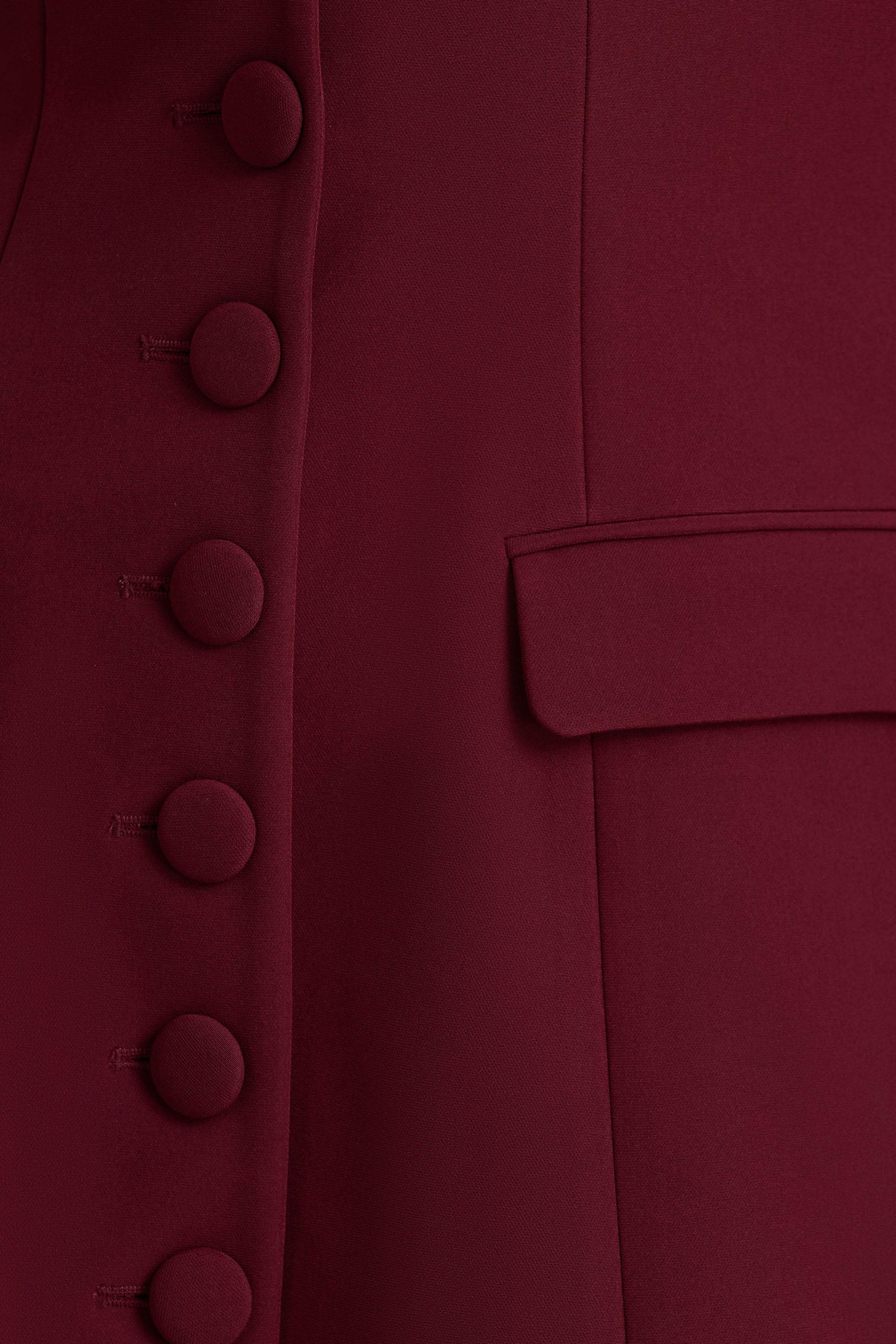 Carmen | Burgundy Sweetheart-Neck Tailored Mini Dress