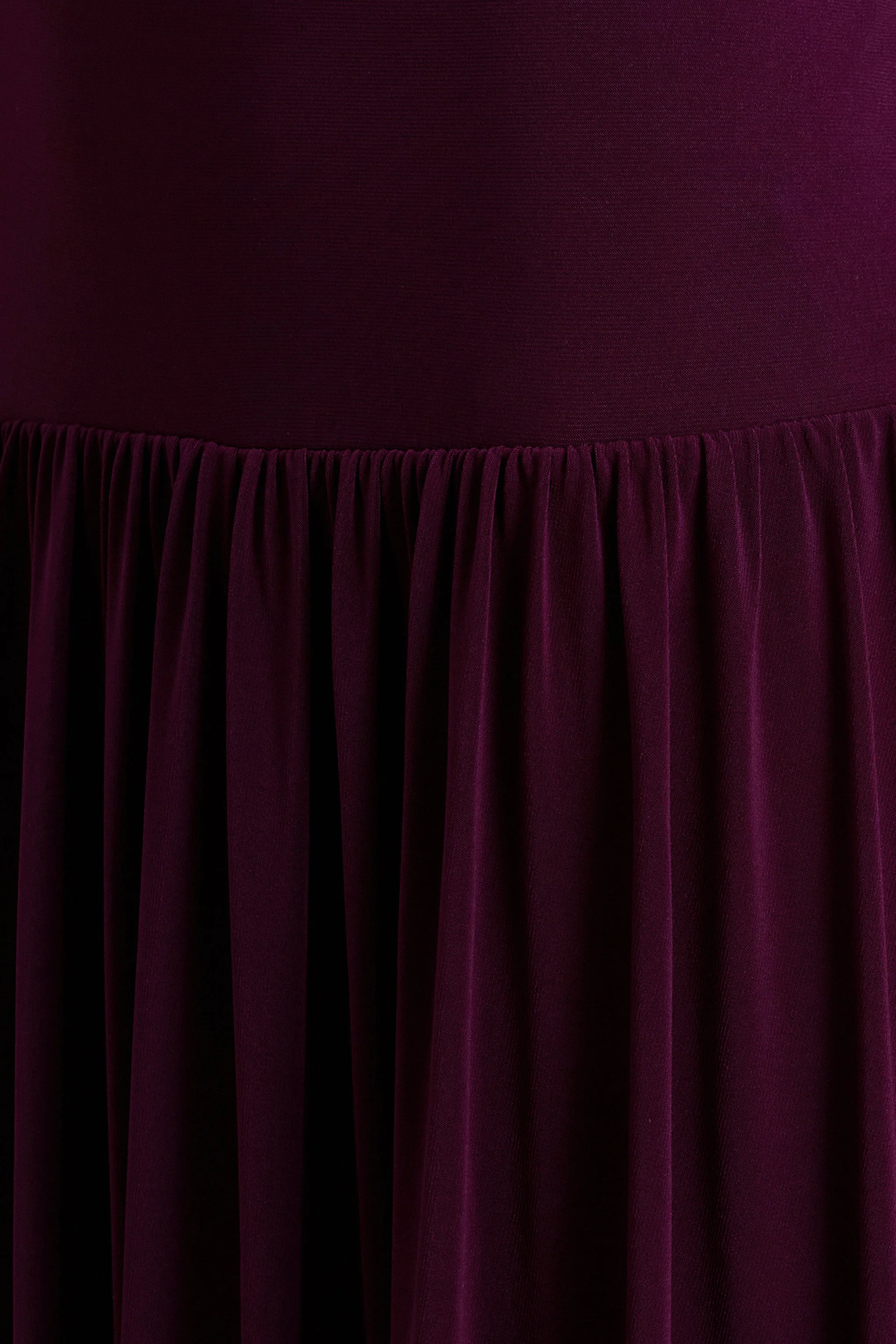 Freesia | Plum Asymmetric-Neck Maxi Dress With Scarf-Detail