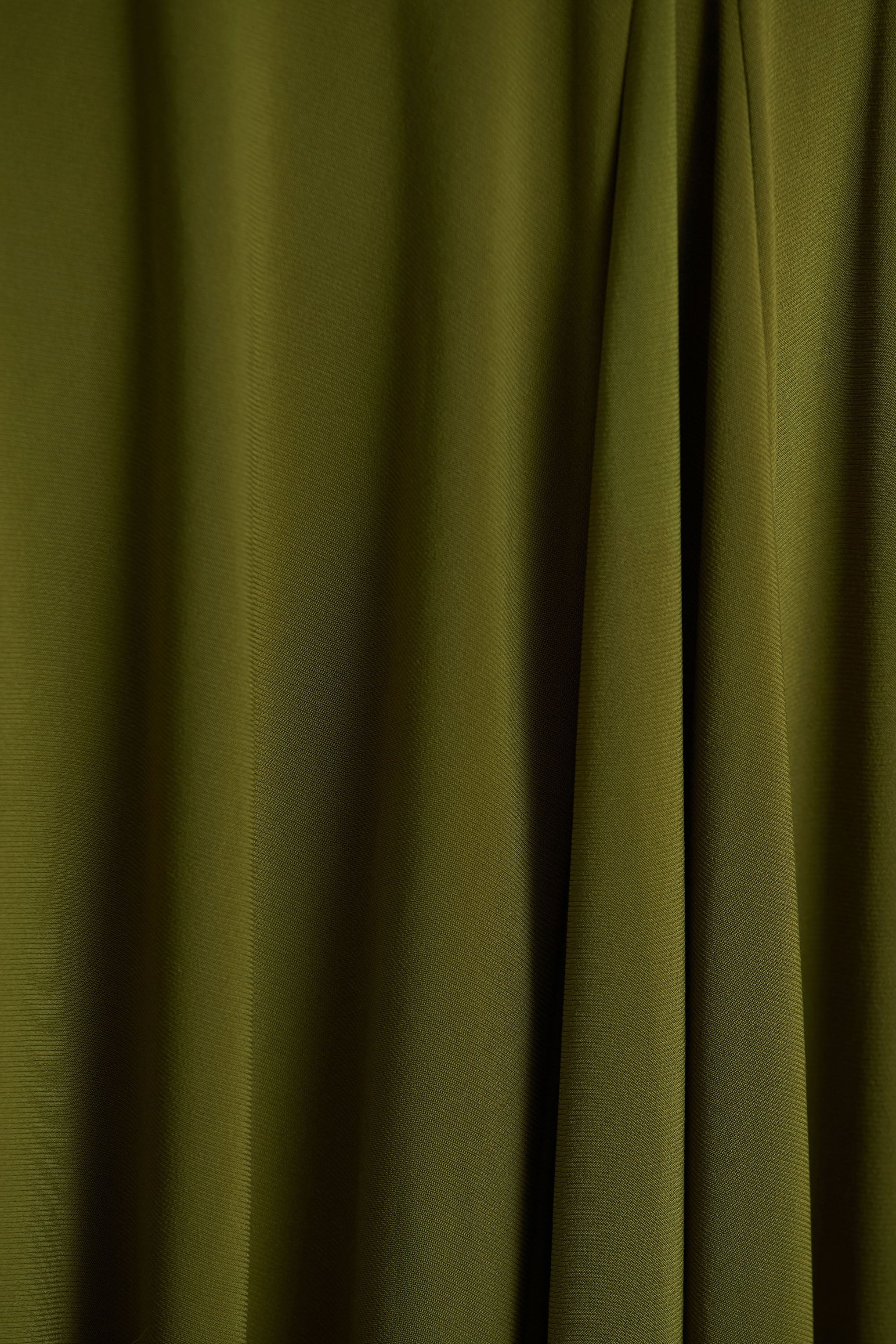 Alexia | Green Asymmetric-Neck Maxi Dress With Embellishment And Ruched Detailing