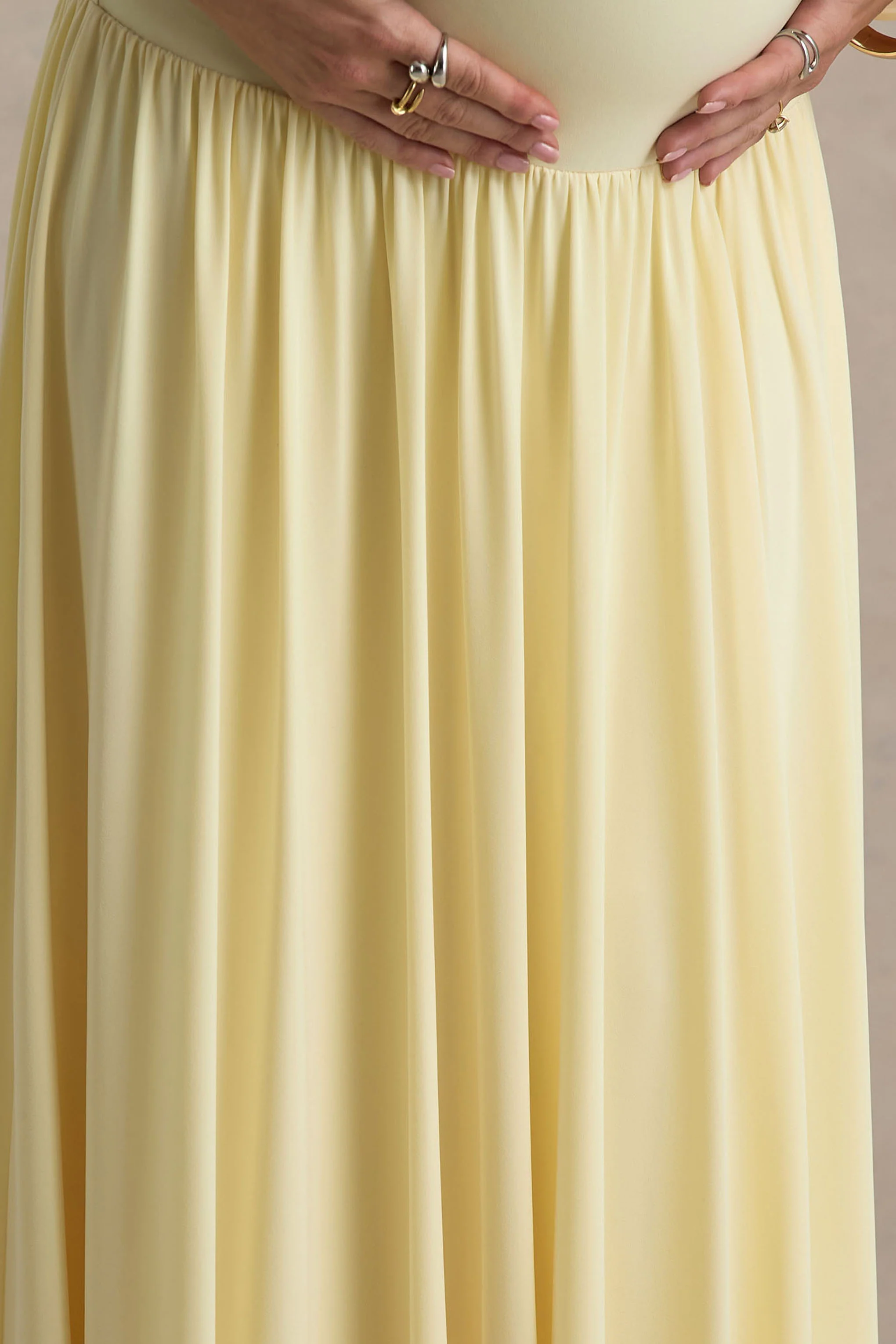 Outline | Lemon Maternity Maxi Dress With Draped Skirt