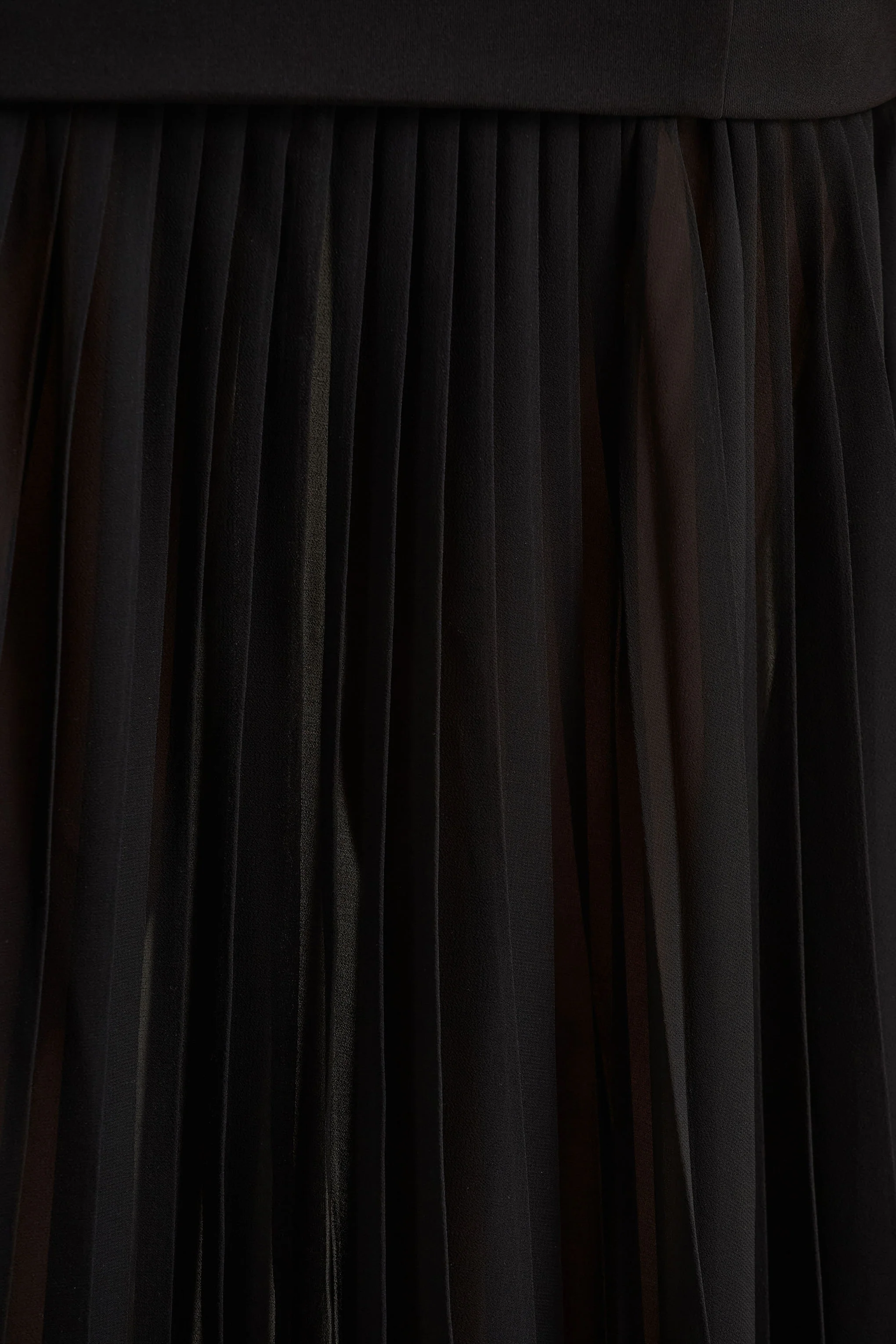 Jaquetta | Black Belted Maxi Dress With Pleated Chiffon Skirt