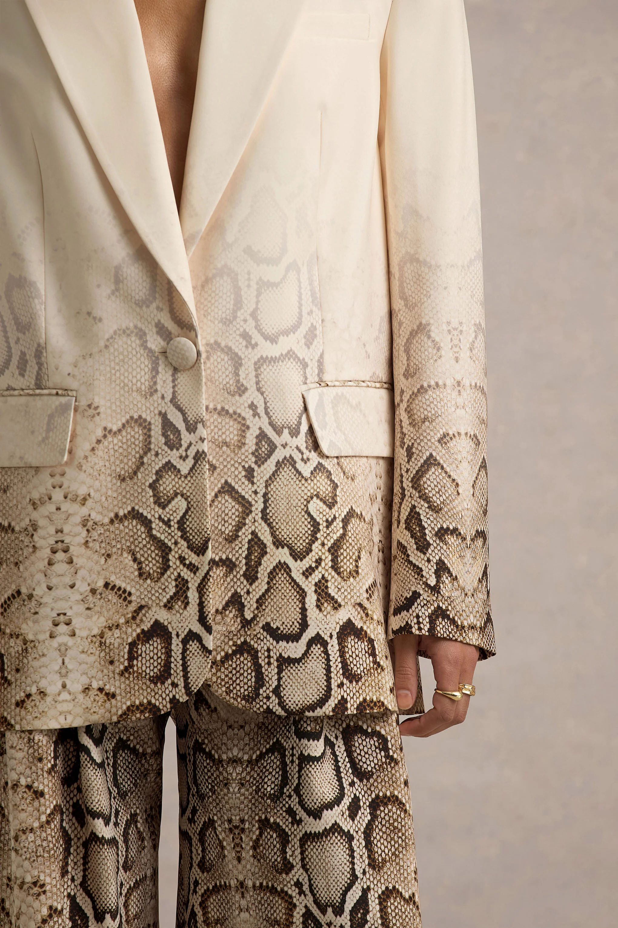 Shaniya | Snake Print Wide-Leg Trousers