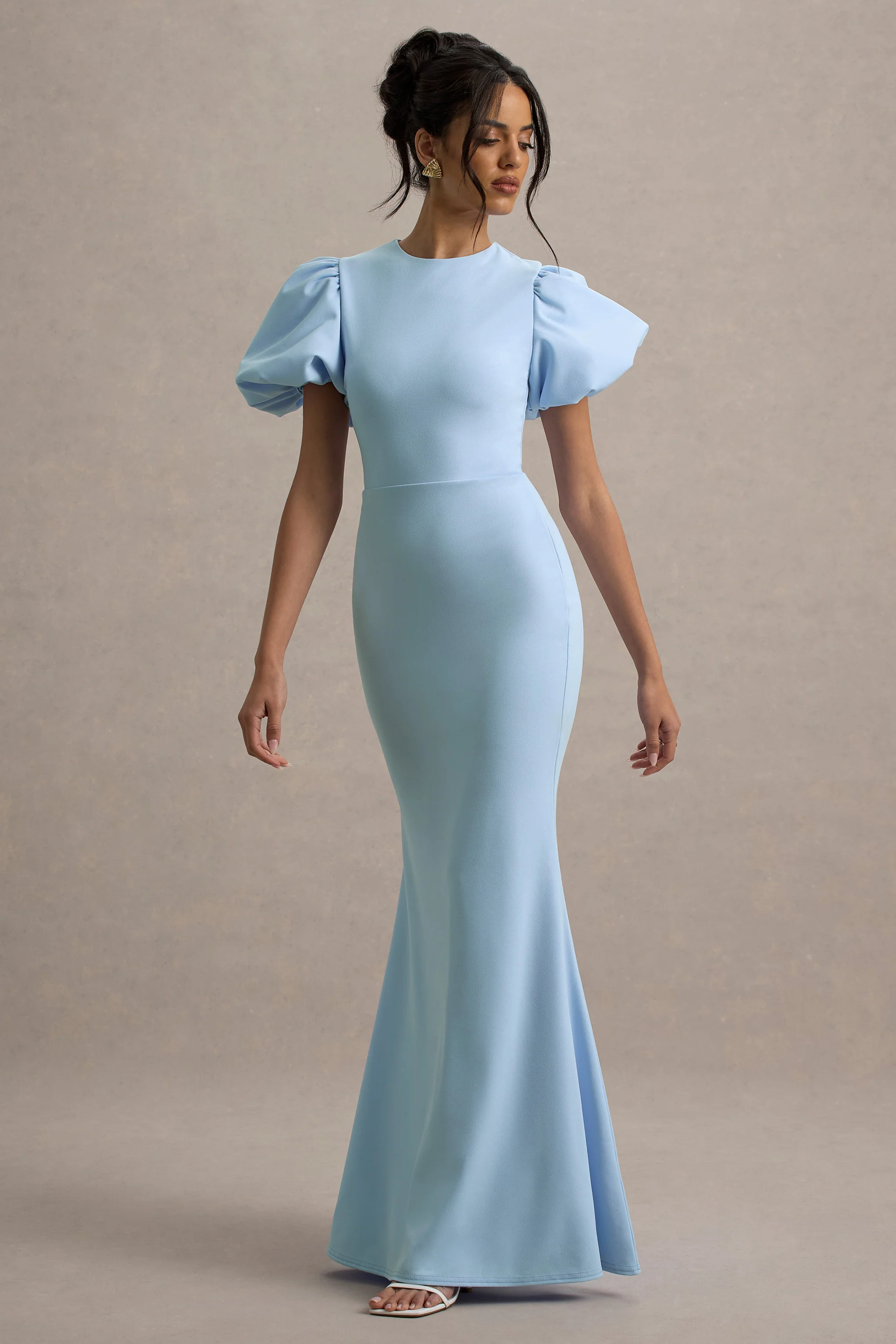 Love Letters | Powder Blue Puff-Sleeve Maxi Dress