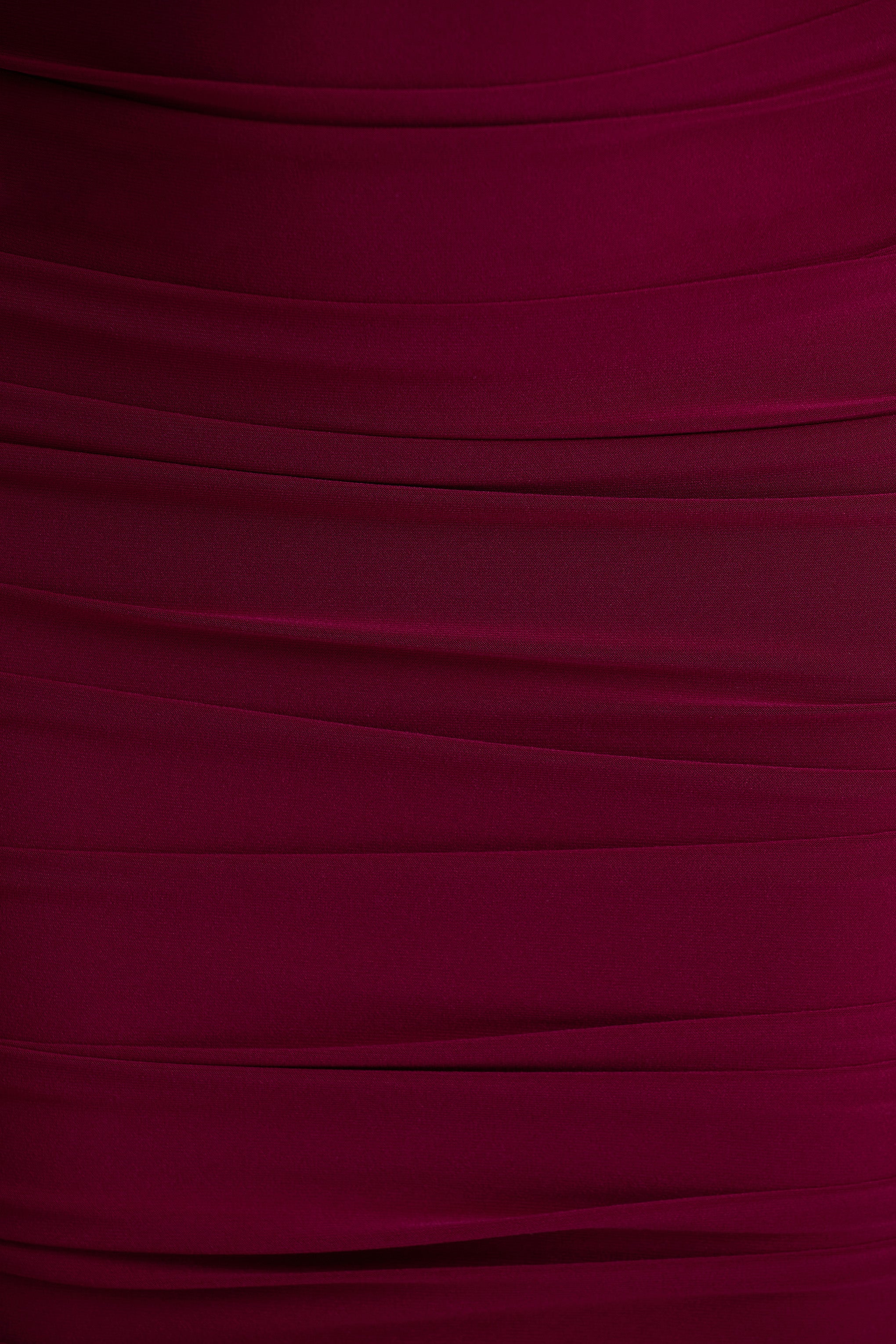 Tamara | Burgundy Long-Sleeve Ruched Midi Dress