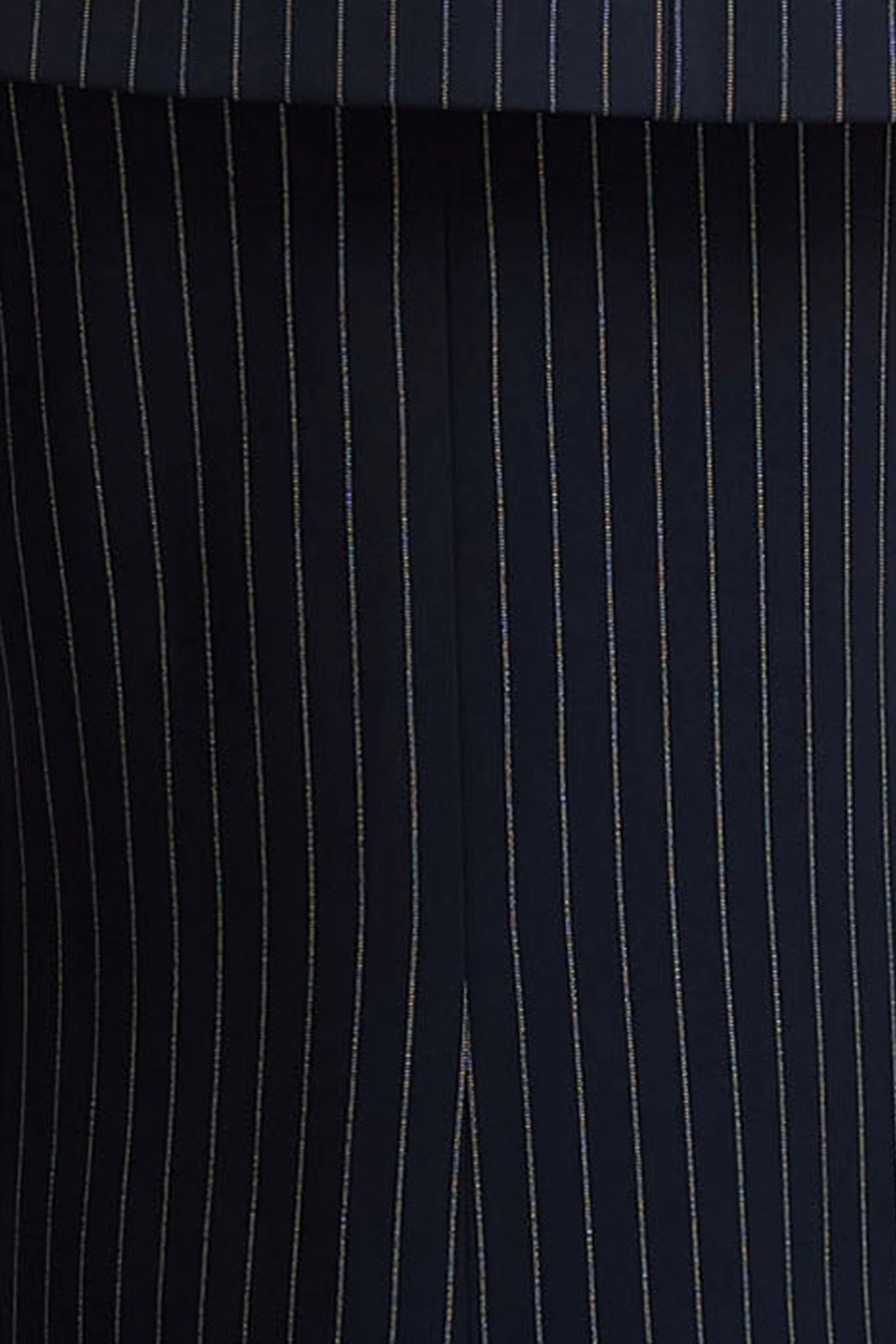 Elana | Navy Pinstripe Maxi Skirt With Front-High Split