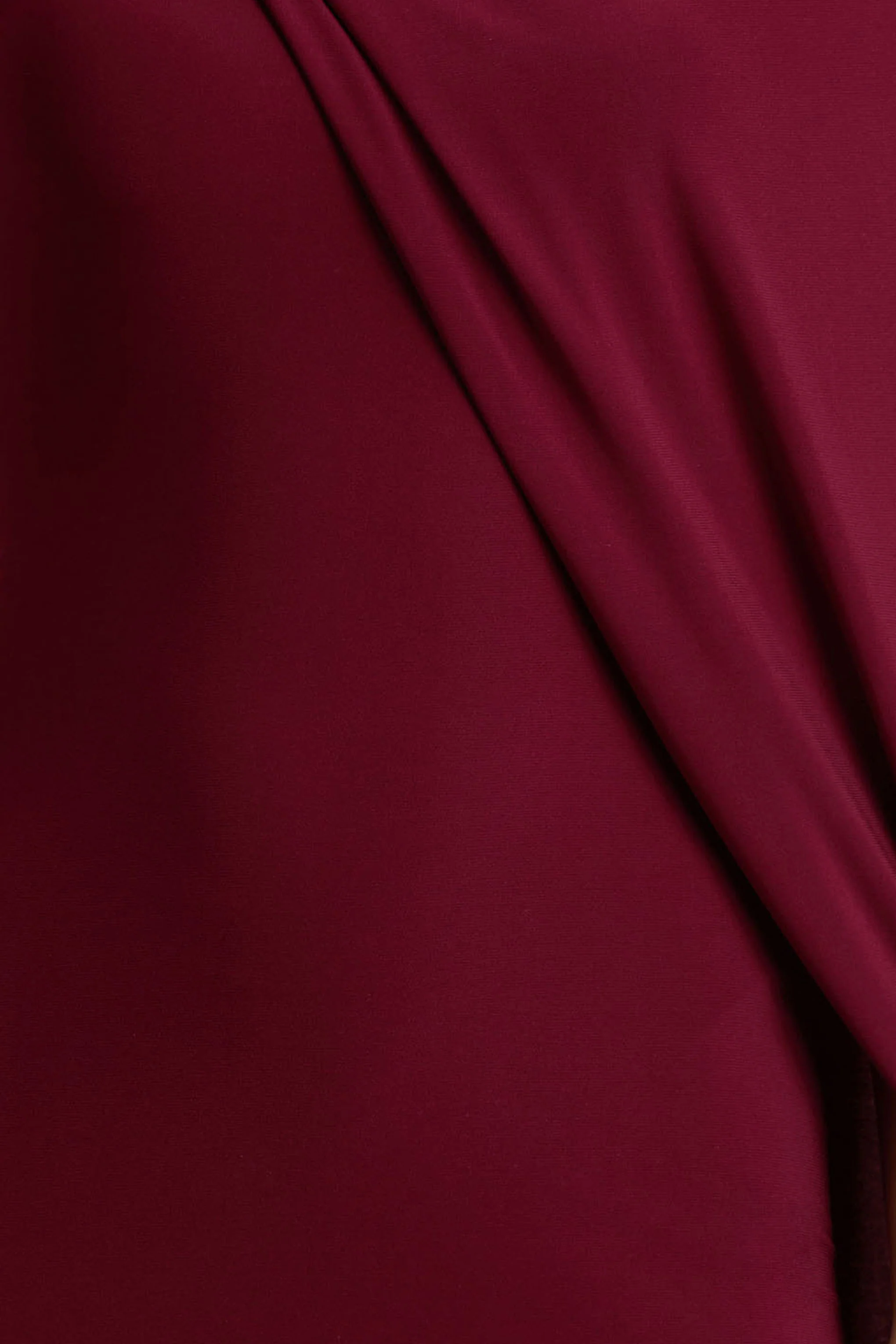 Cressida | Burgundy Asymmetric-Neck Maxi Dress With Cape