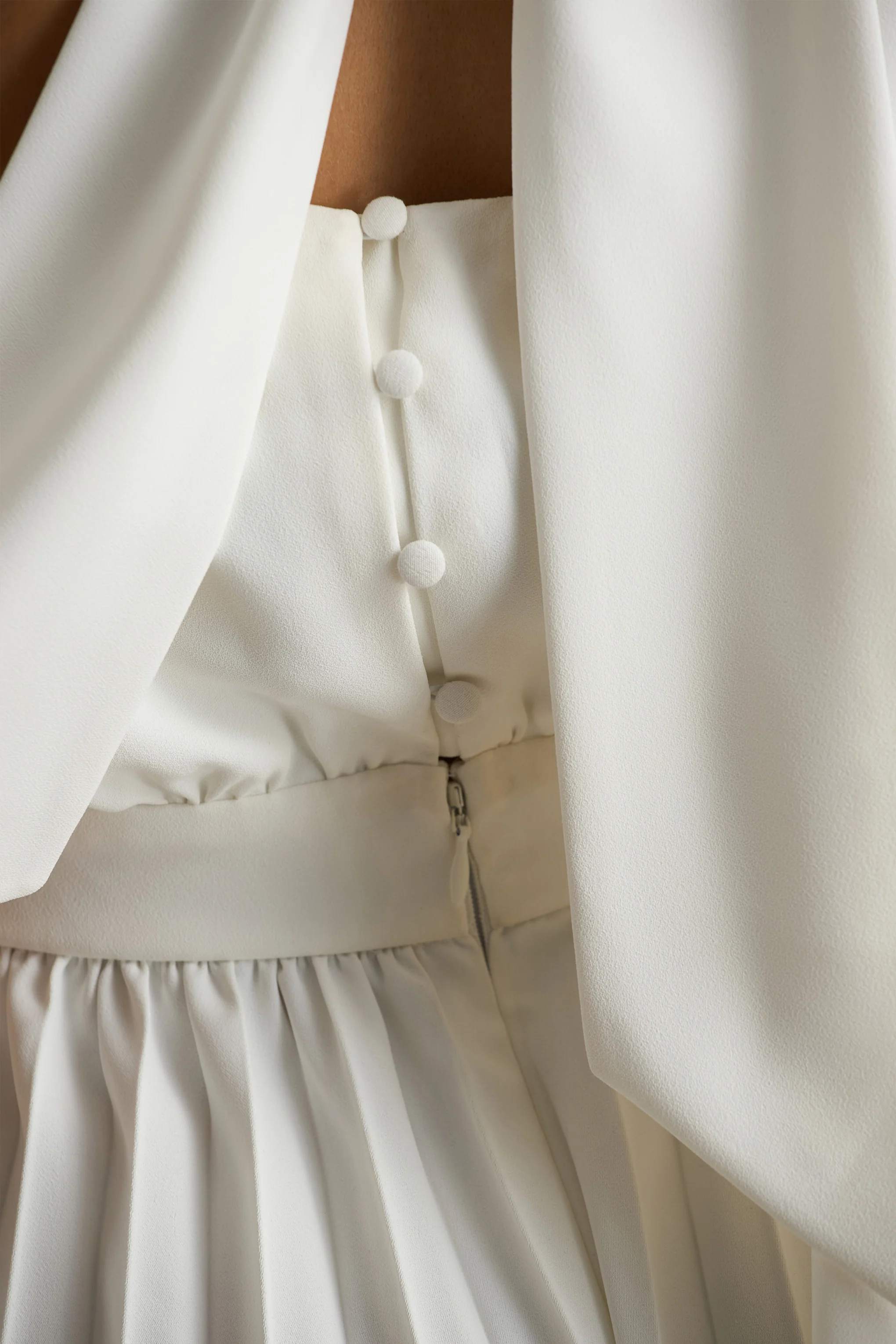 Paradise | White Cape-Sleeve Jumpsuit