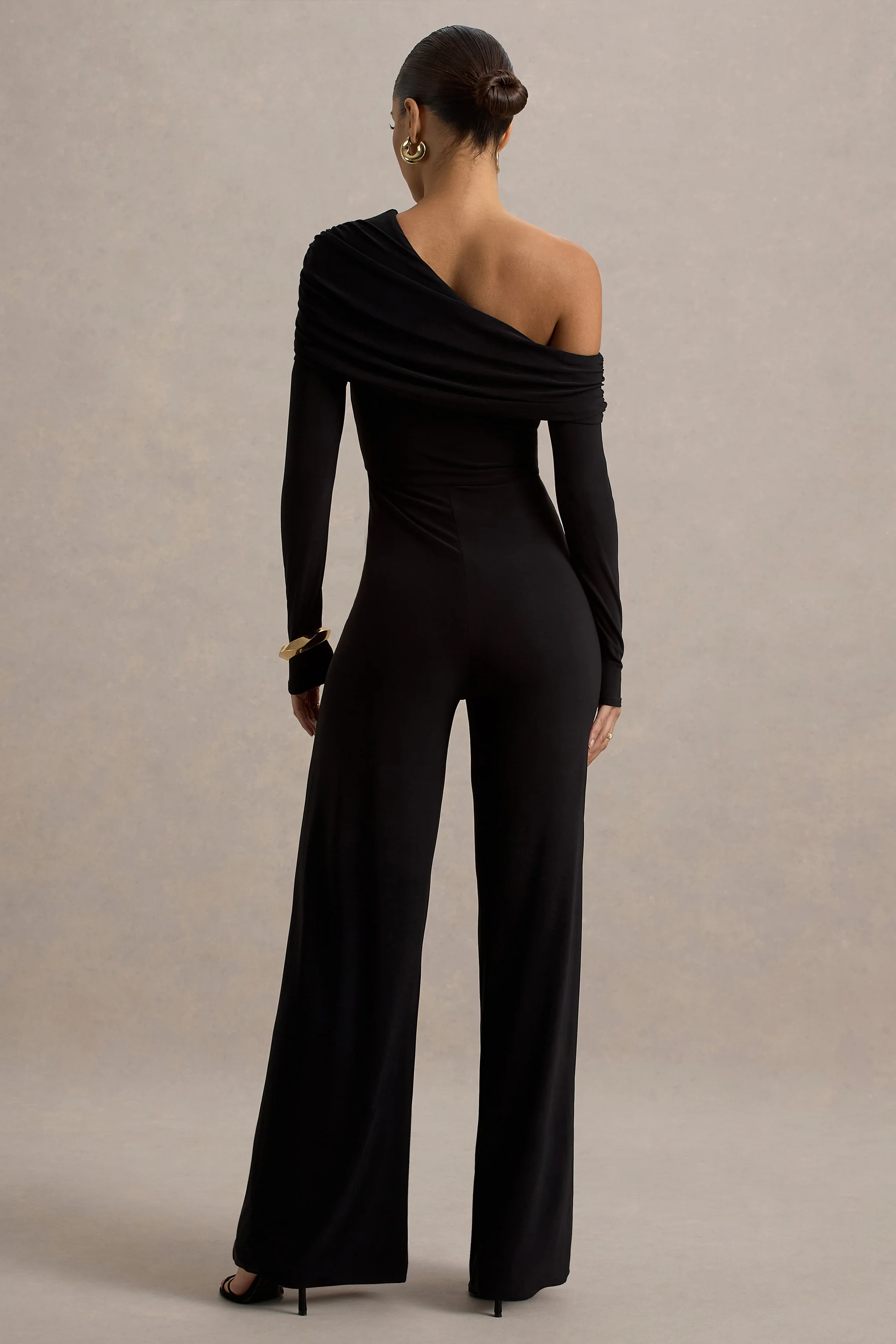 Gracious | Black Jumpsuit With Asymmetric Neckline