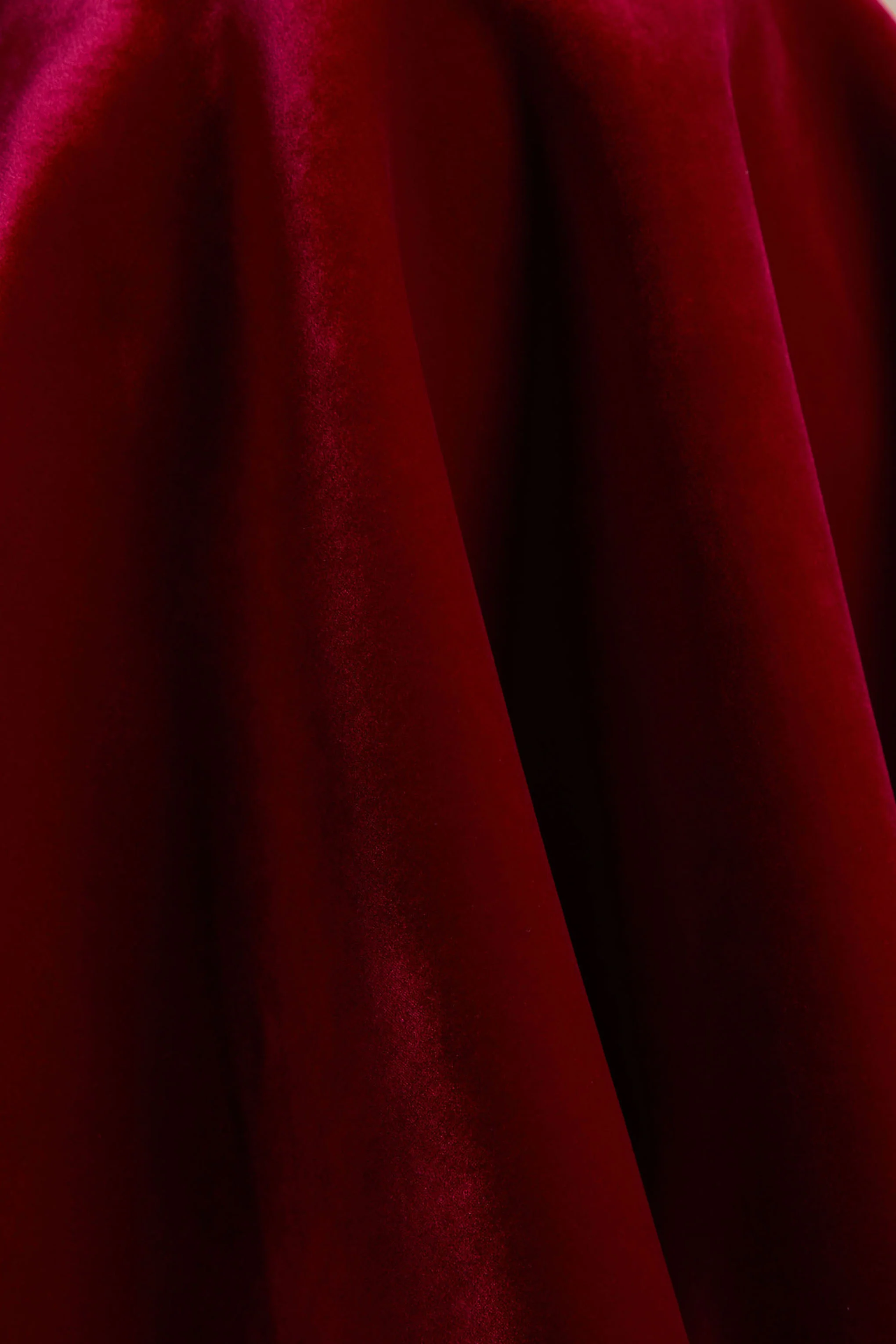 Beloved | Burgundy Velvet Hand-Embellished Square-Neck Mini Dress