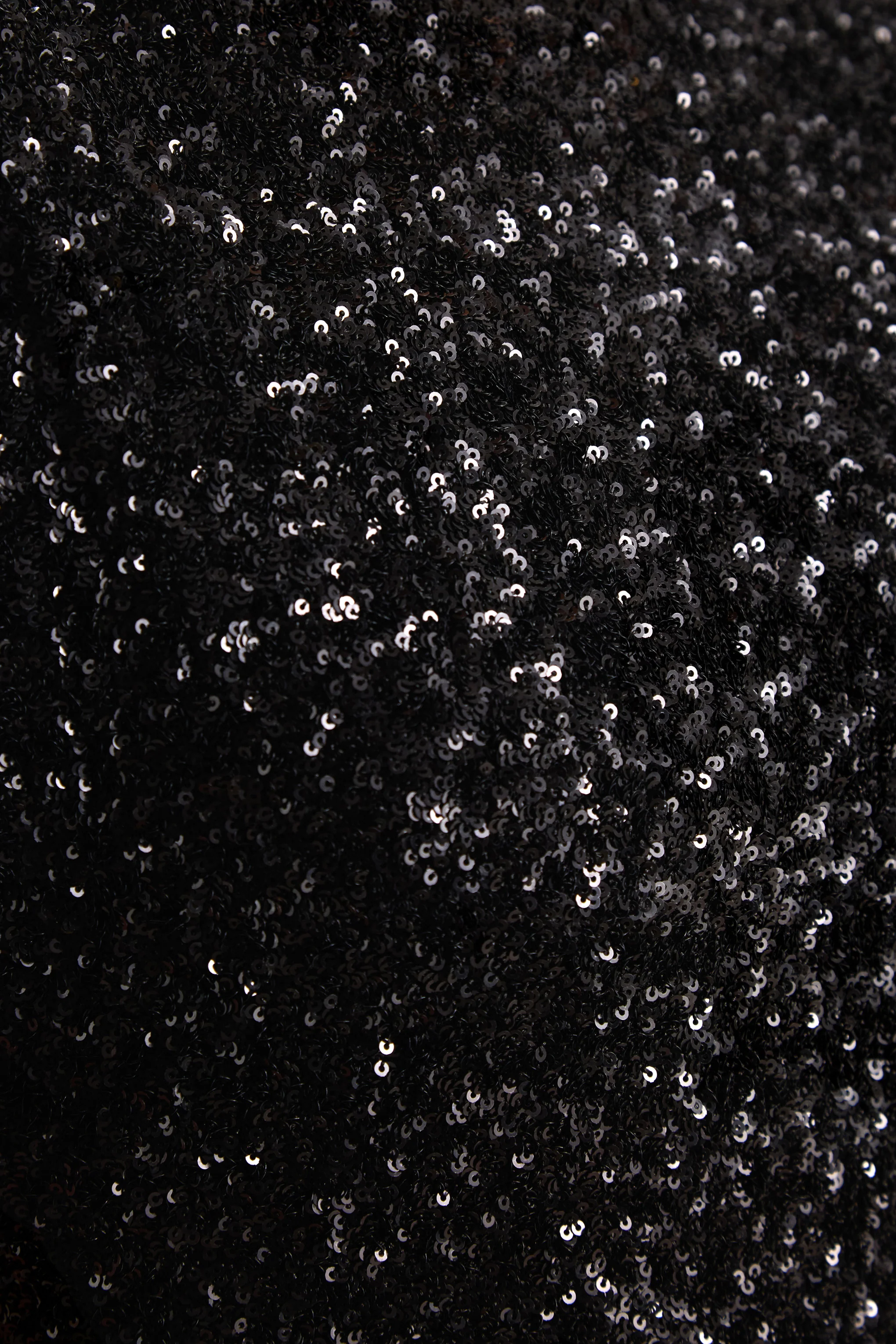 Aurah | Black Sequin Crew-Neck Maxi Dress With Cap Sleeves