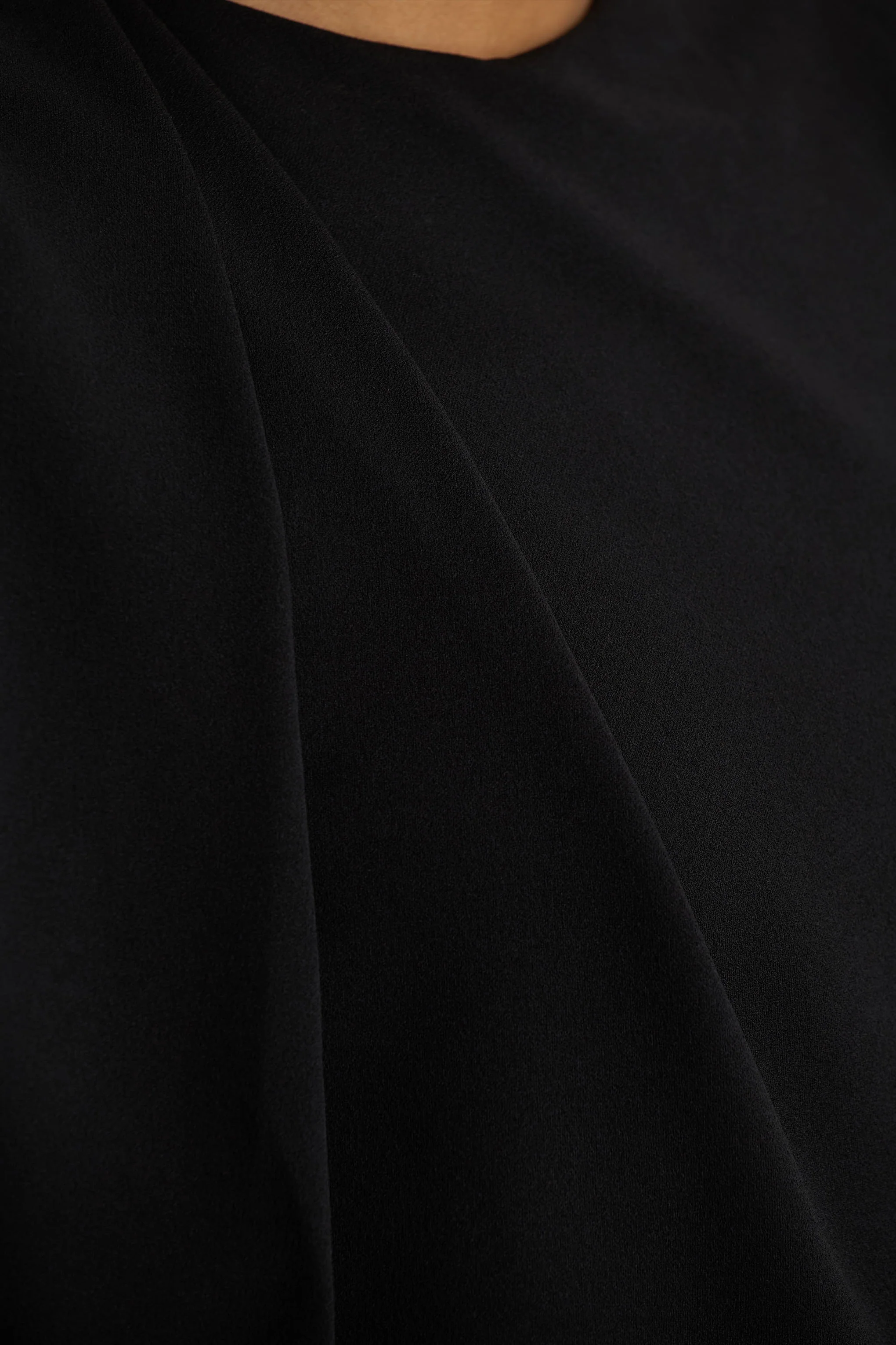 Meave | Black High Neck Maxi Dress With Draping Detail