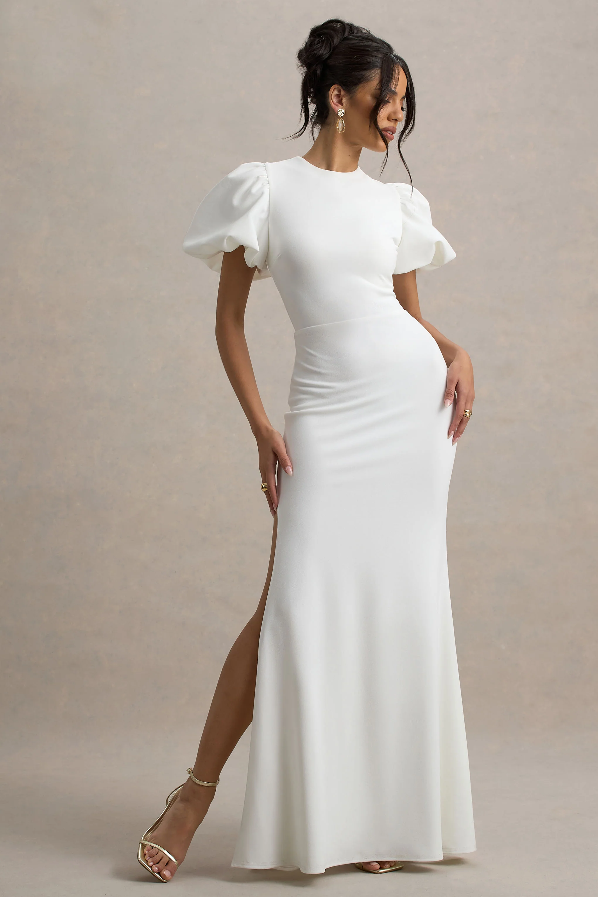 Love Letters | White Puff-Sleeve Maxi Dress