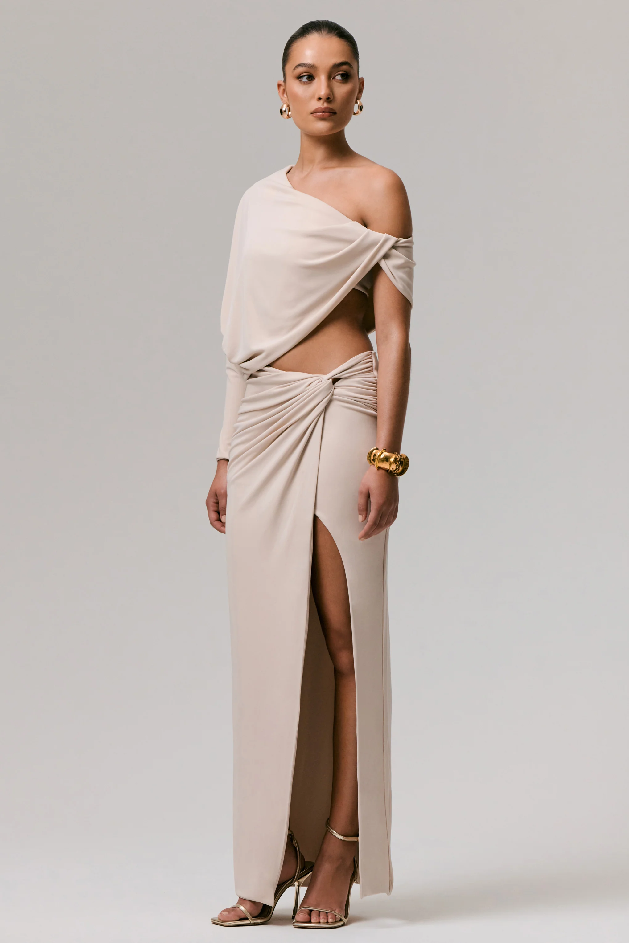 Marlena | Stone Twisted Split Maxi Skirt