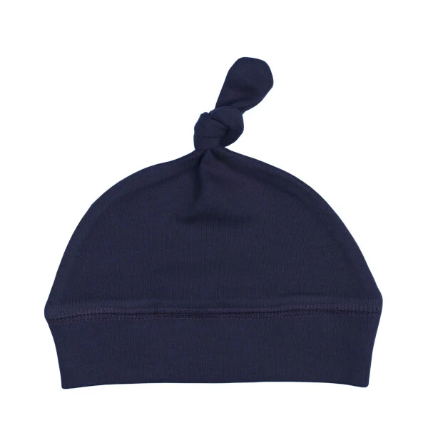 Navy Knotted Organic Cap