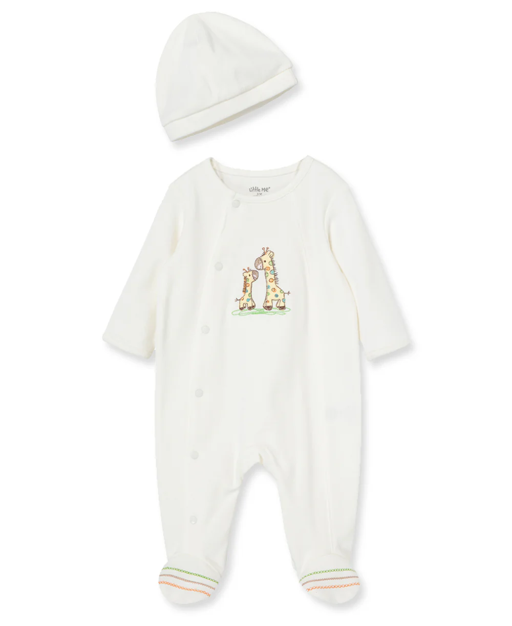 Giraffe Snap Footie & Hat Set