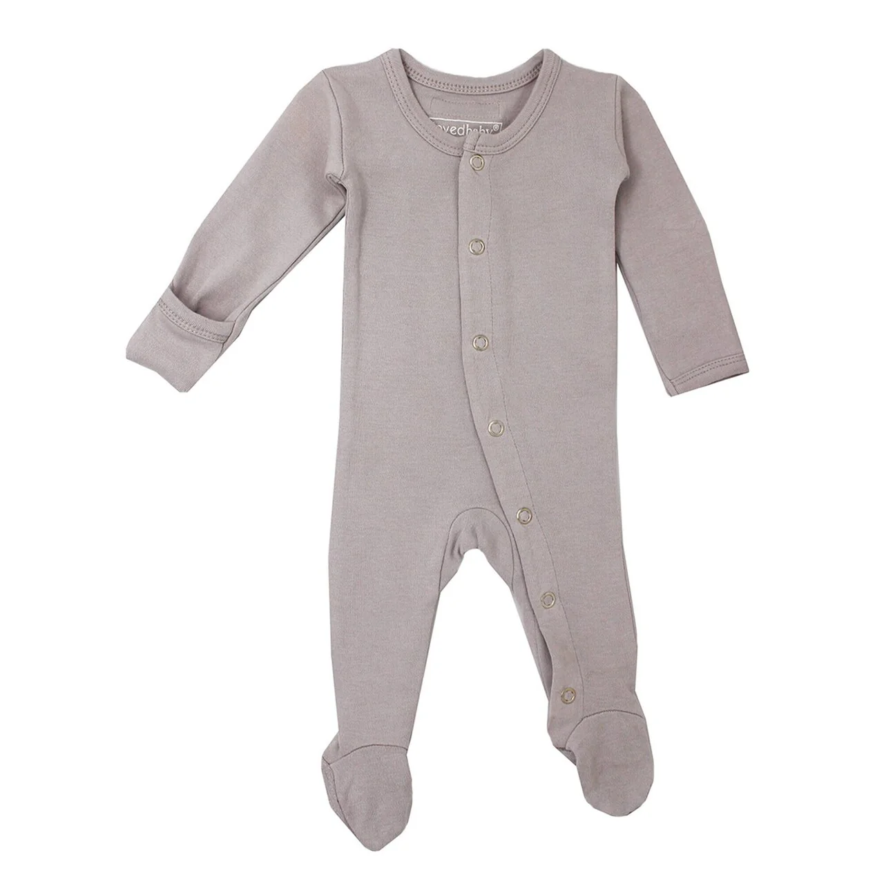 Light Gray Organic Snap Footie