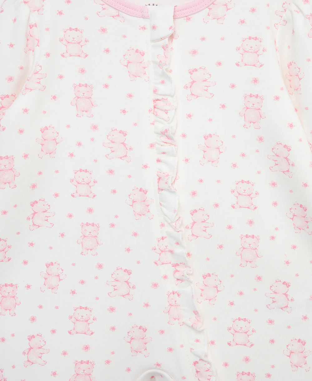 Joyful Bear Zip Footie & Hat Set