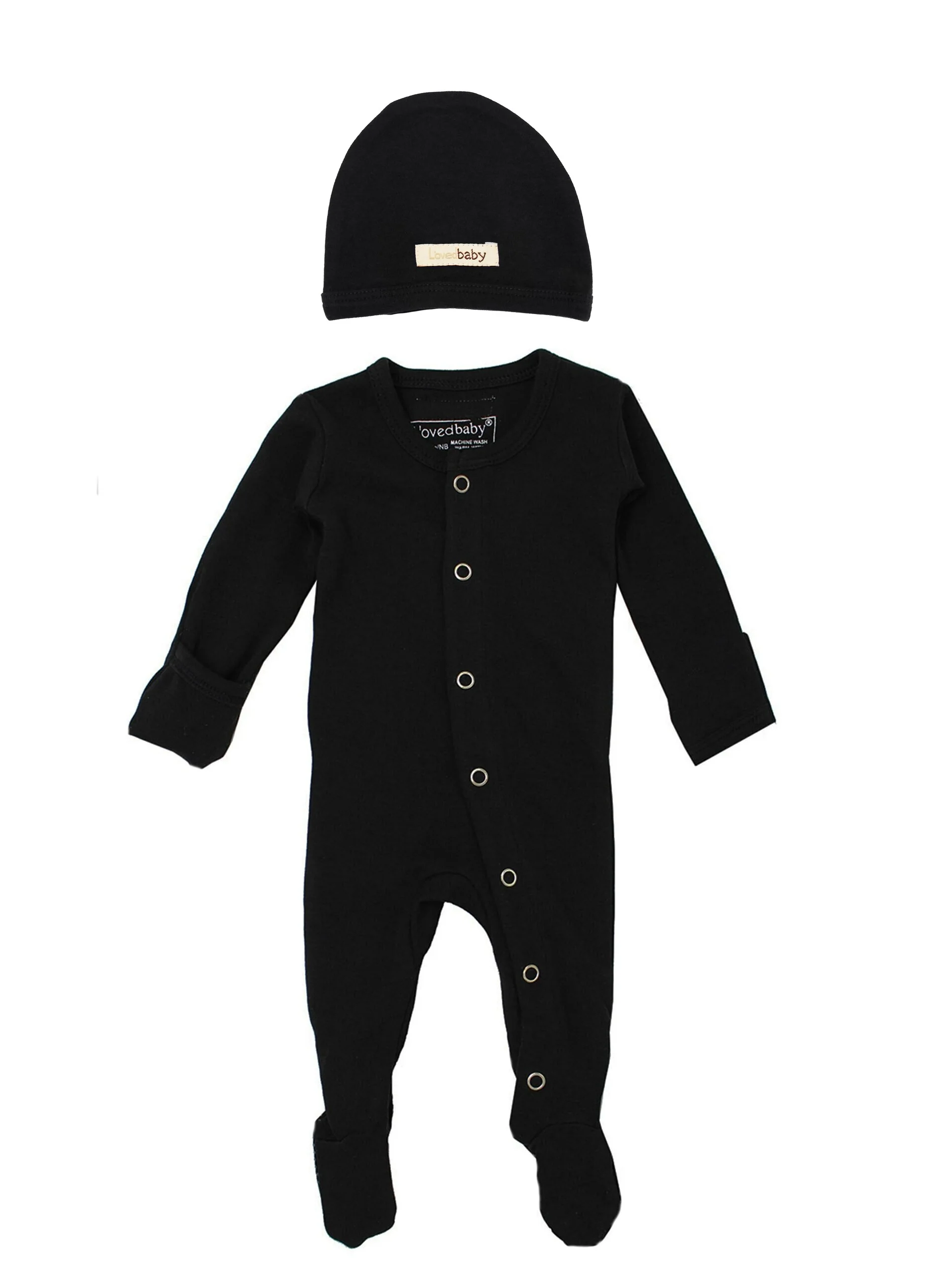 Black Organic Snap Footie