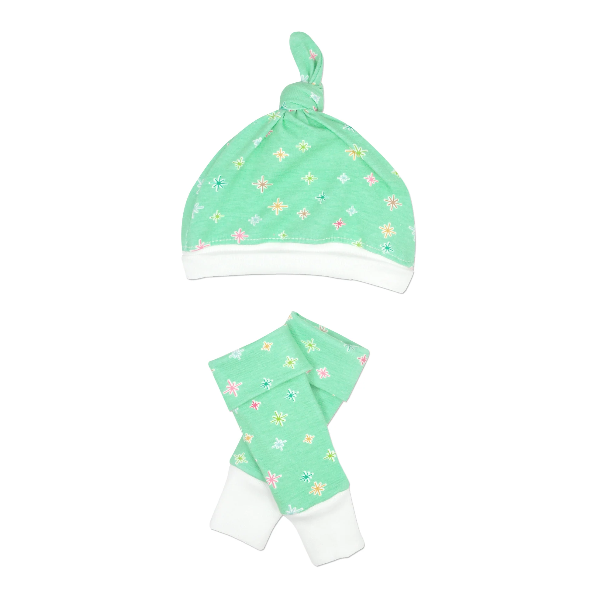 Green Star Knot Hat & Leg Warmer set