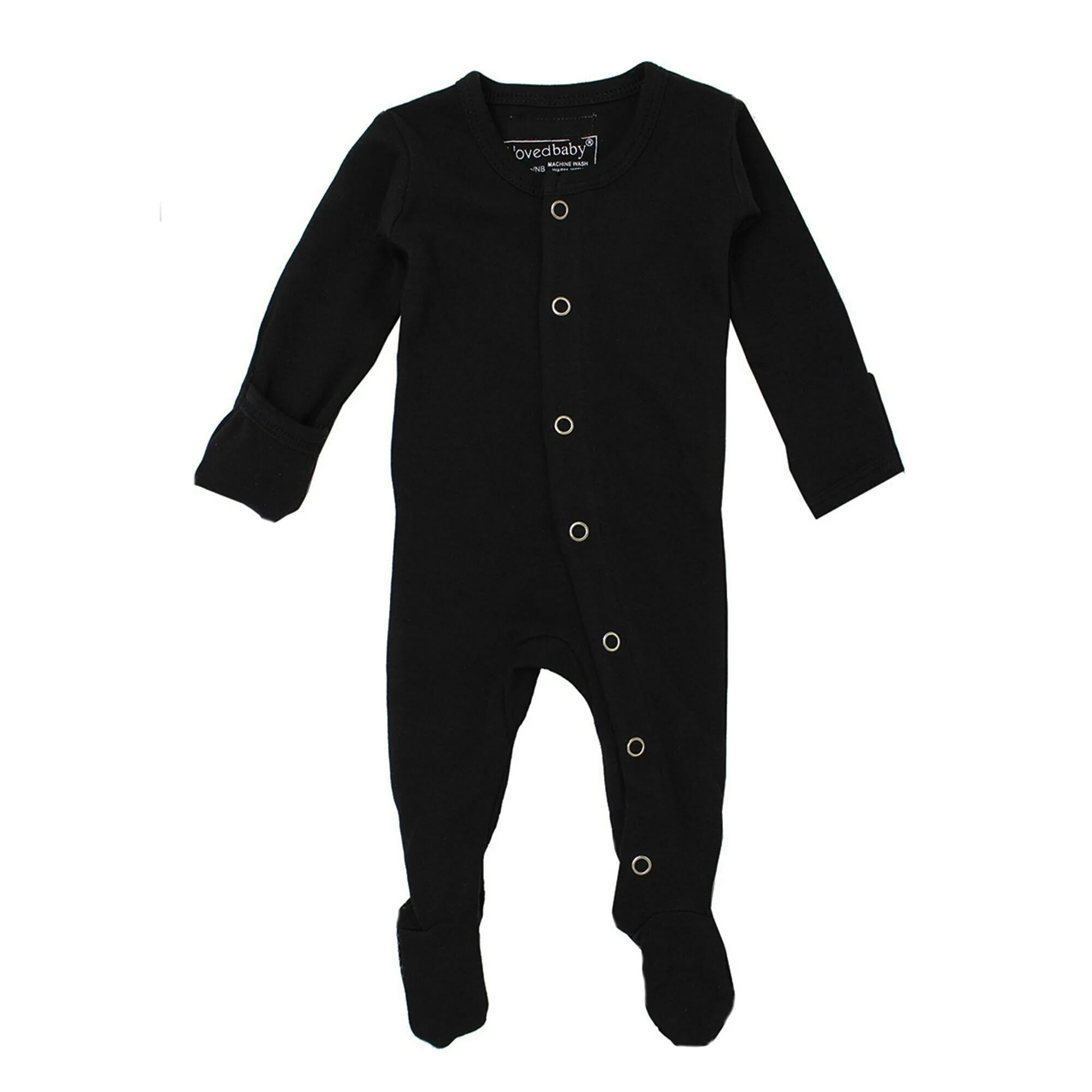 Black Organic Snap Footie