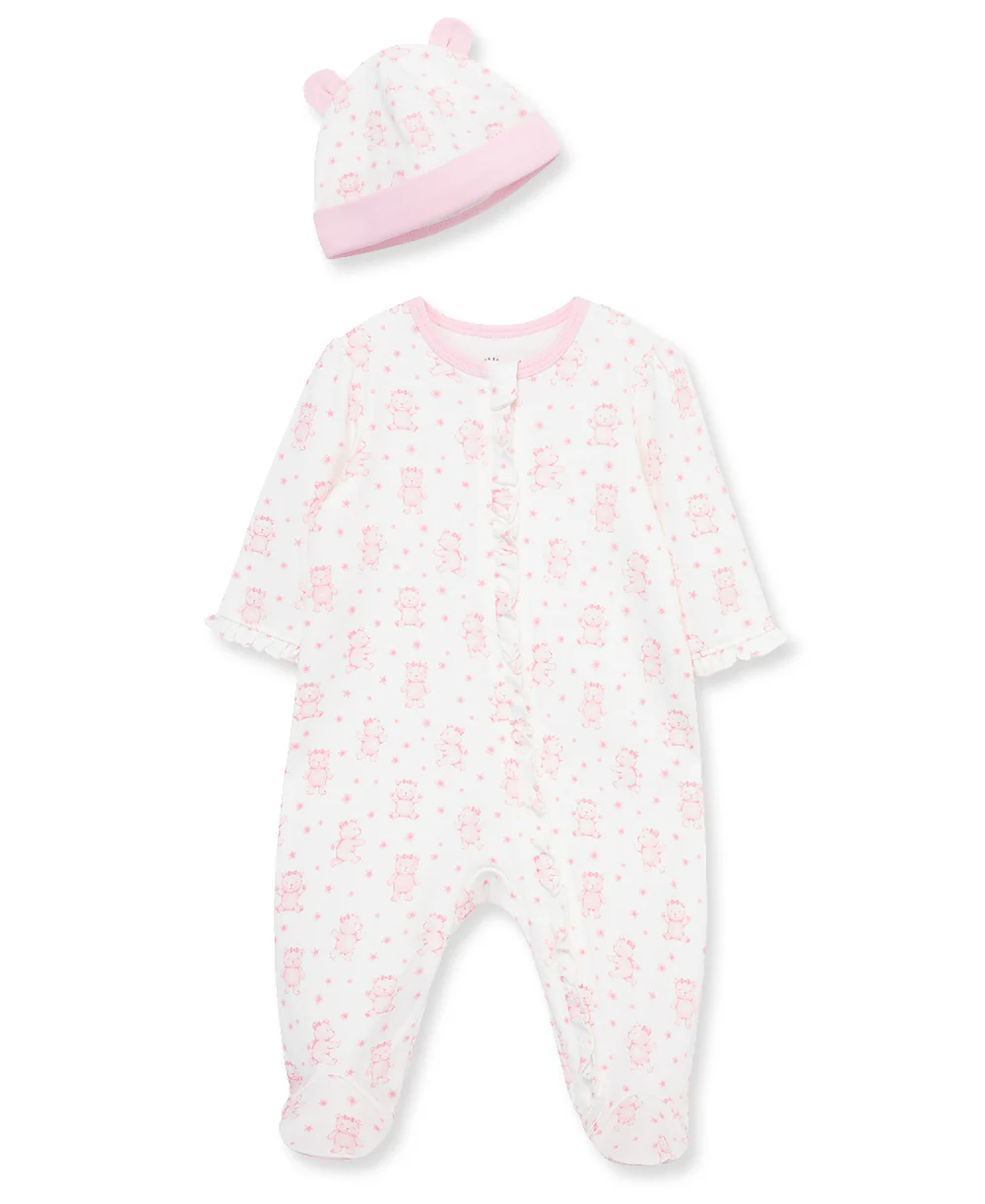 Joyful Bear Zip Footie & Hat Set