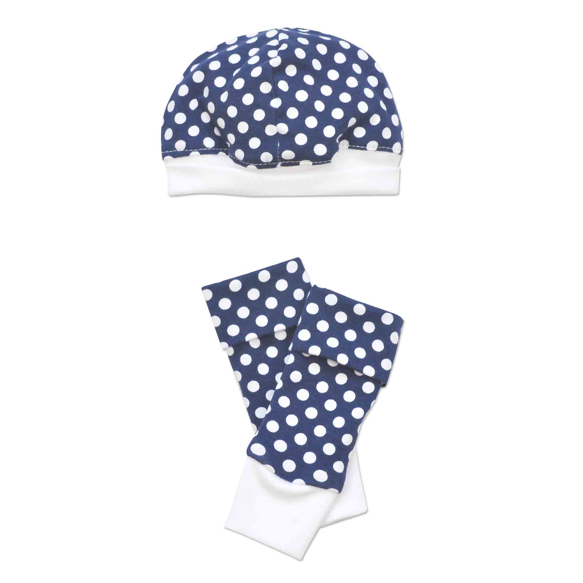 Blue Dot 2PC. Hat & Leg Warmer Set