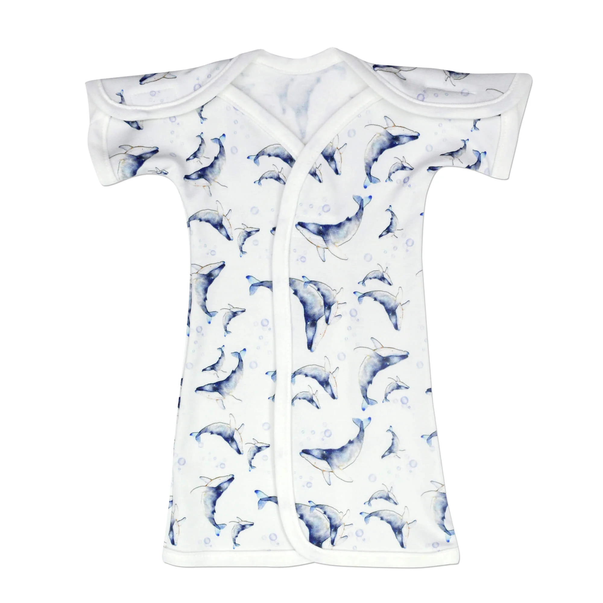 Whales Bamboo NICU Gown