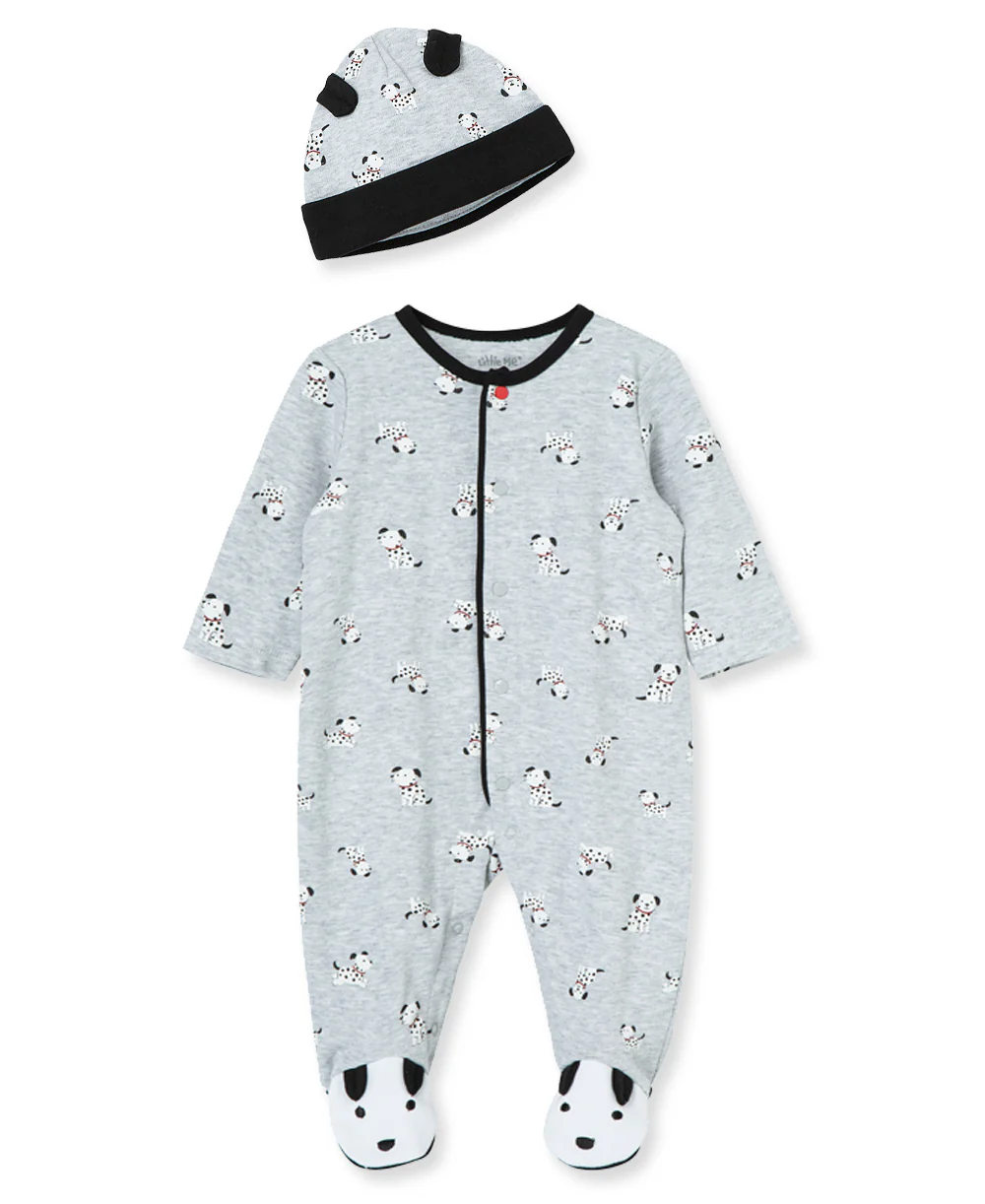 Dalmatian Snap Footie & Hat Set