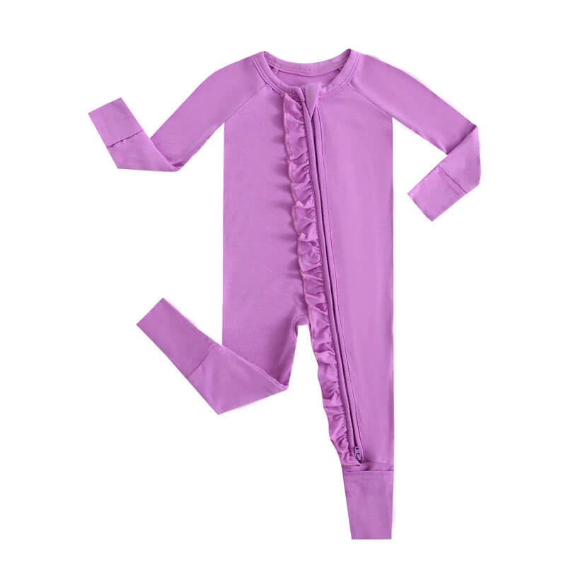 Luxie Lavender Ruffled Romper