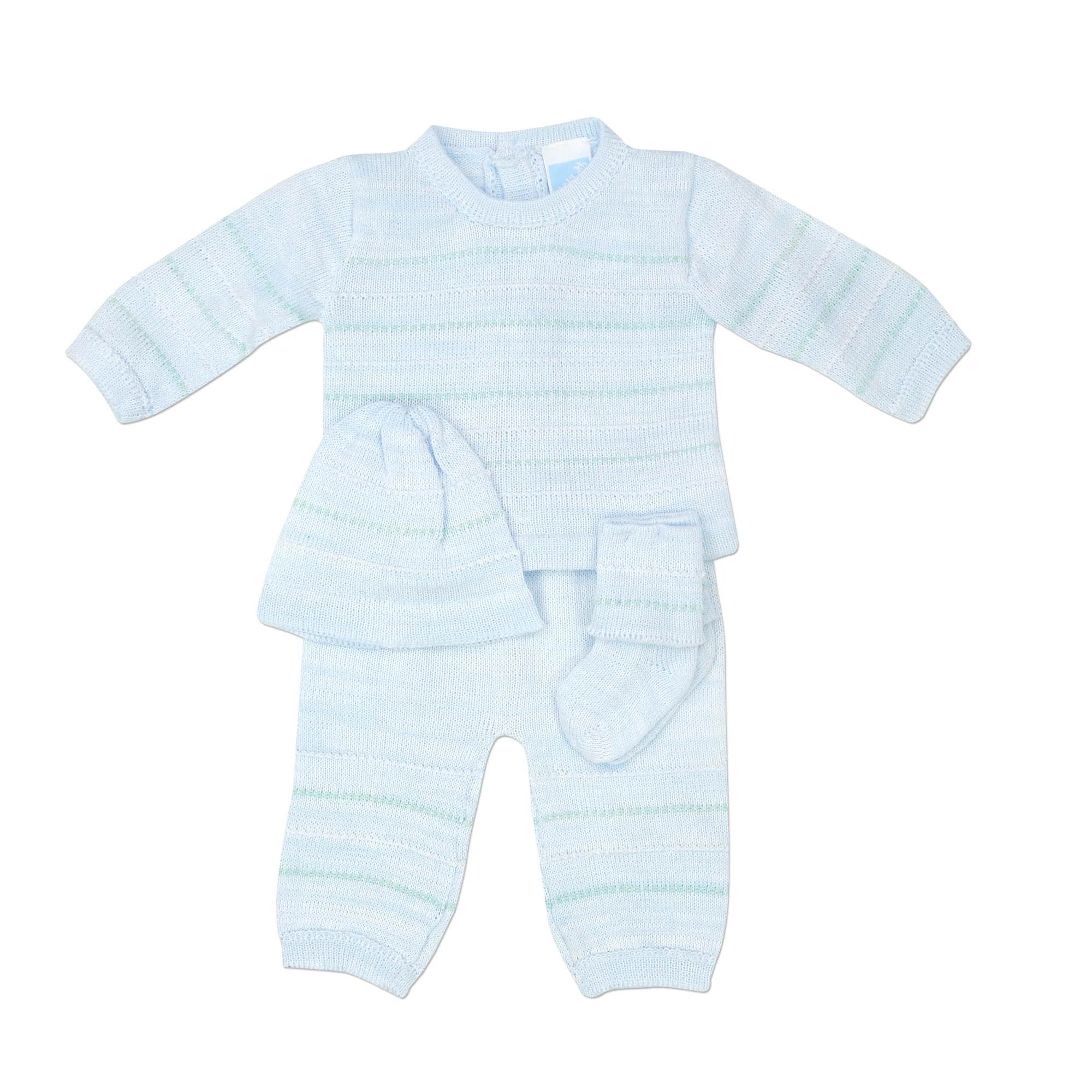 Blue Stripe 4pc Knit Set