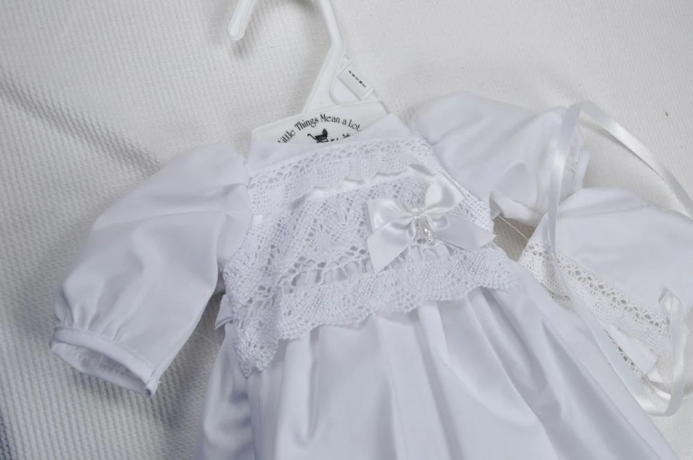 Cluny Lace Gown Christening Set