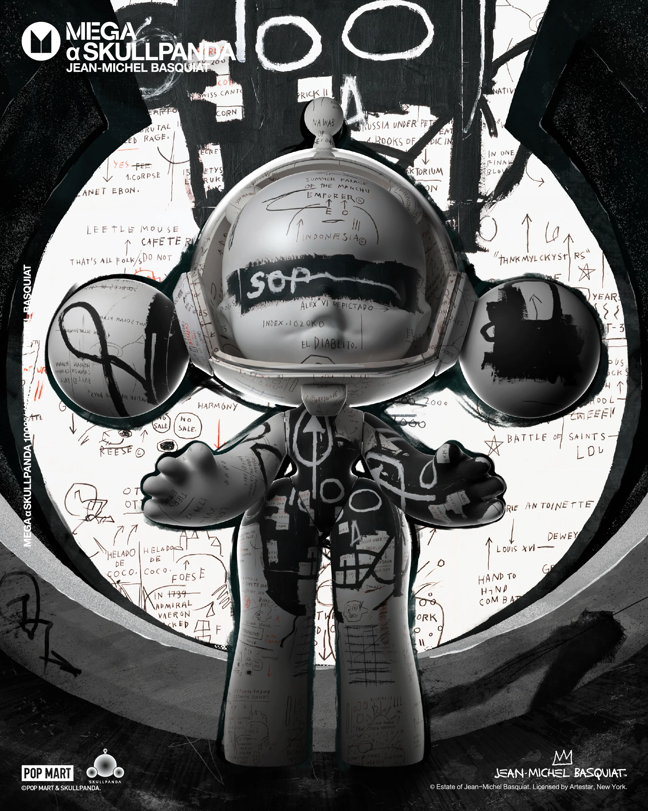 MEGA α SKULLPANDA 400% JEAN-MICHEL BASQUIAT