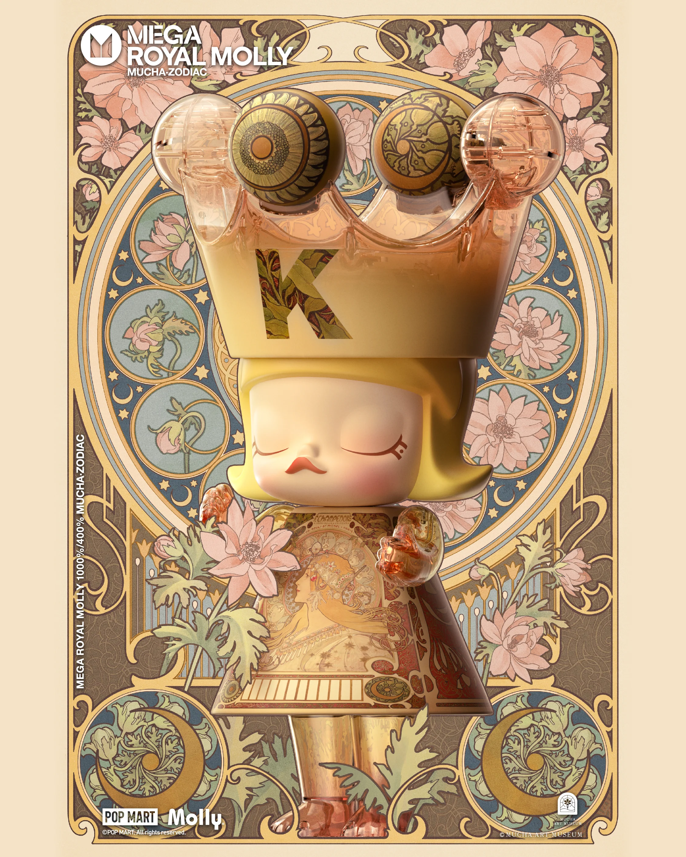 POP MART MEGA ROYAL MOLLY 400% Mucha·Zodiac