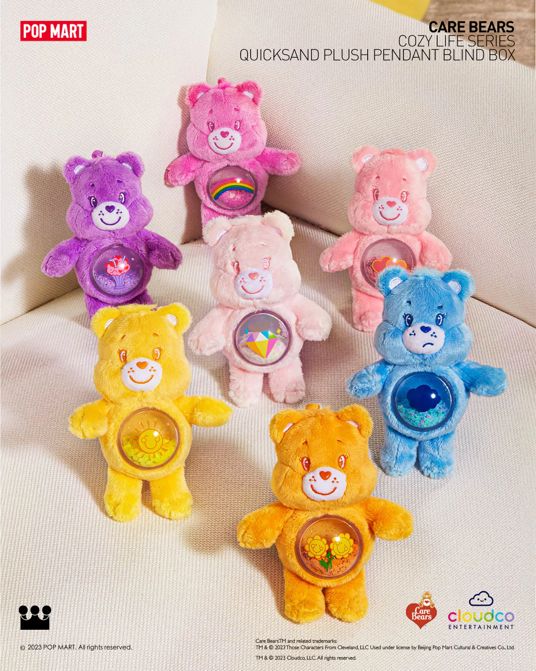 POP MART Care Bears Cozy Life Series-Quicksand Plush Pendant Blind Box