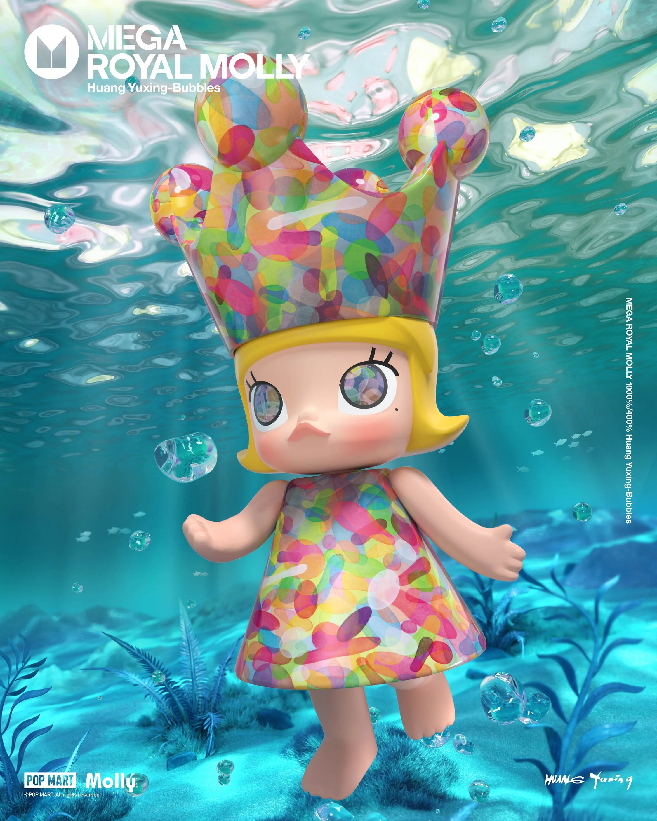 POP MART MEGA ROYAL MOLLY 400% Huang Yuxing-Bubbles