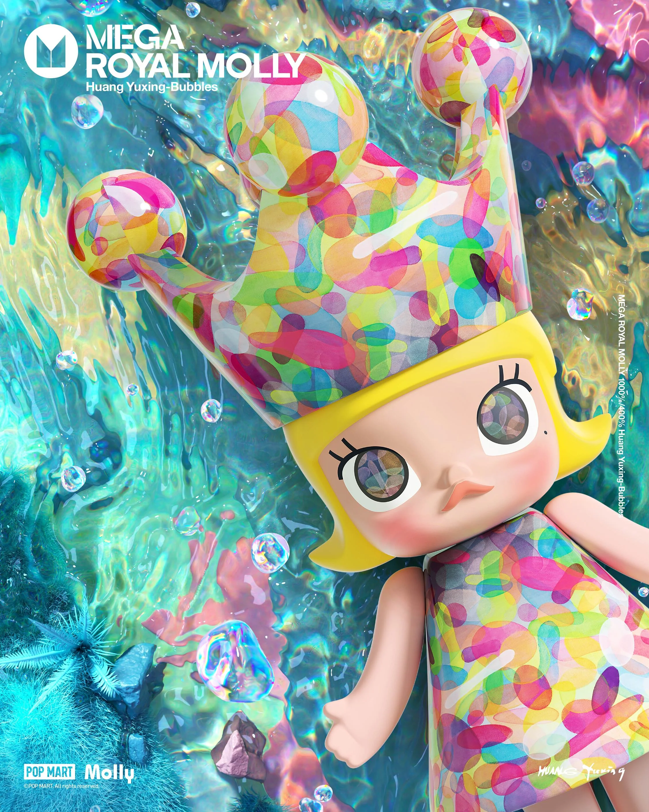 POP MART MEGA ROYAL MOLLY 400% Huang Yuxing-Bubbles